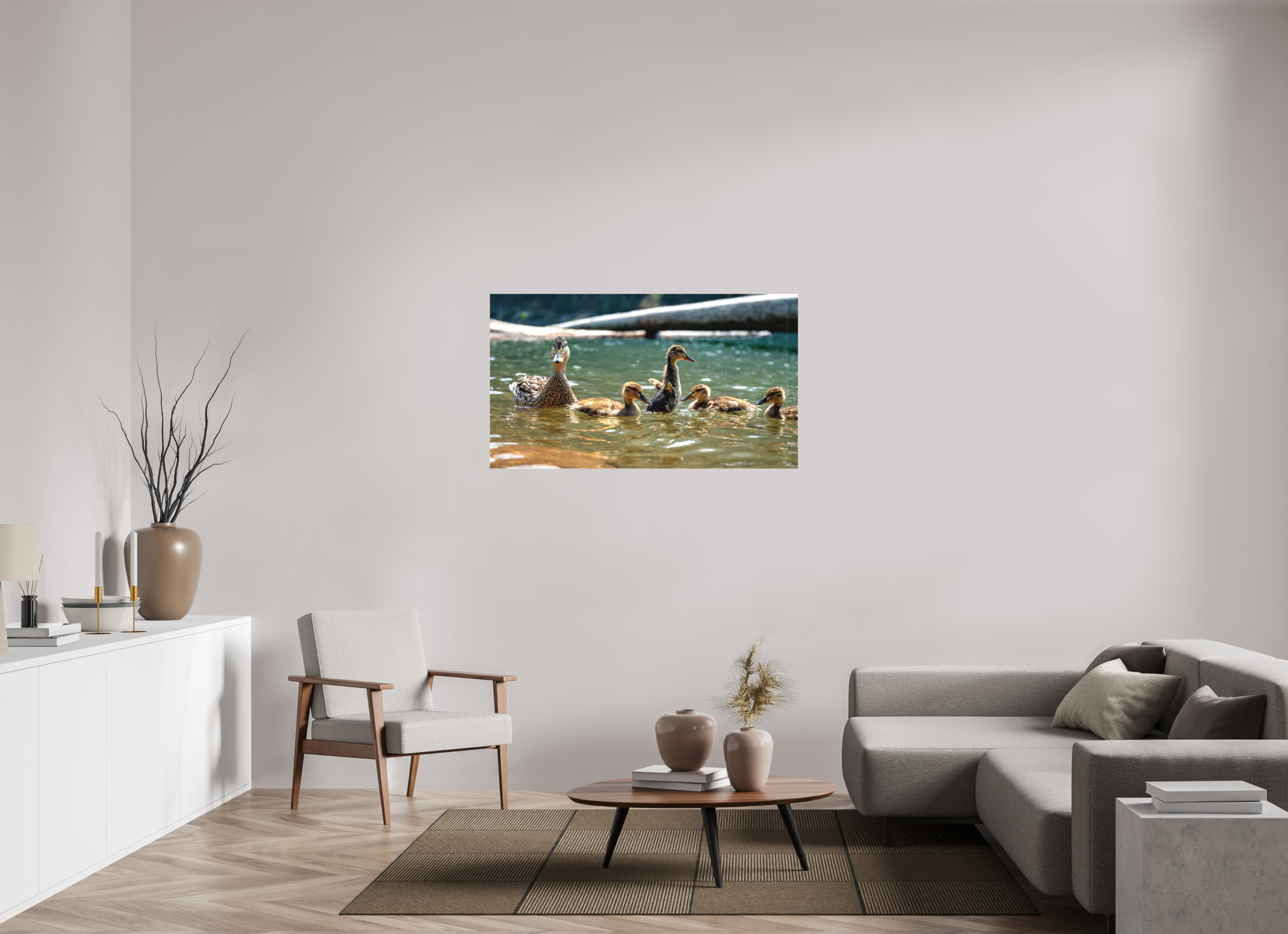 49 x 27.6″, Matte Canvas with Wrapped Edges Ducklings These Days.