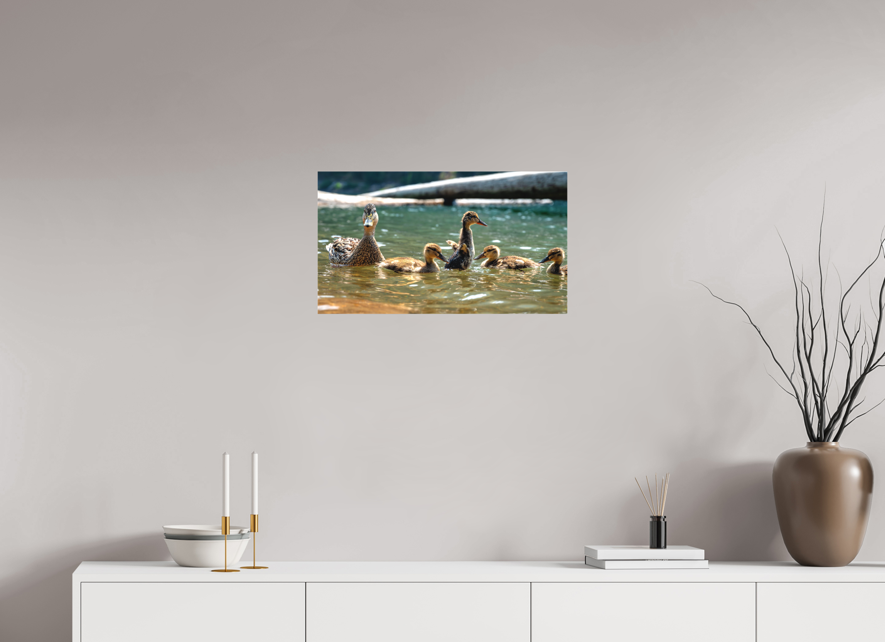 24 x 13.5″, Matte Canvas with Wrapped Edges Ducklings These Days.