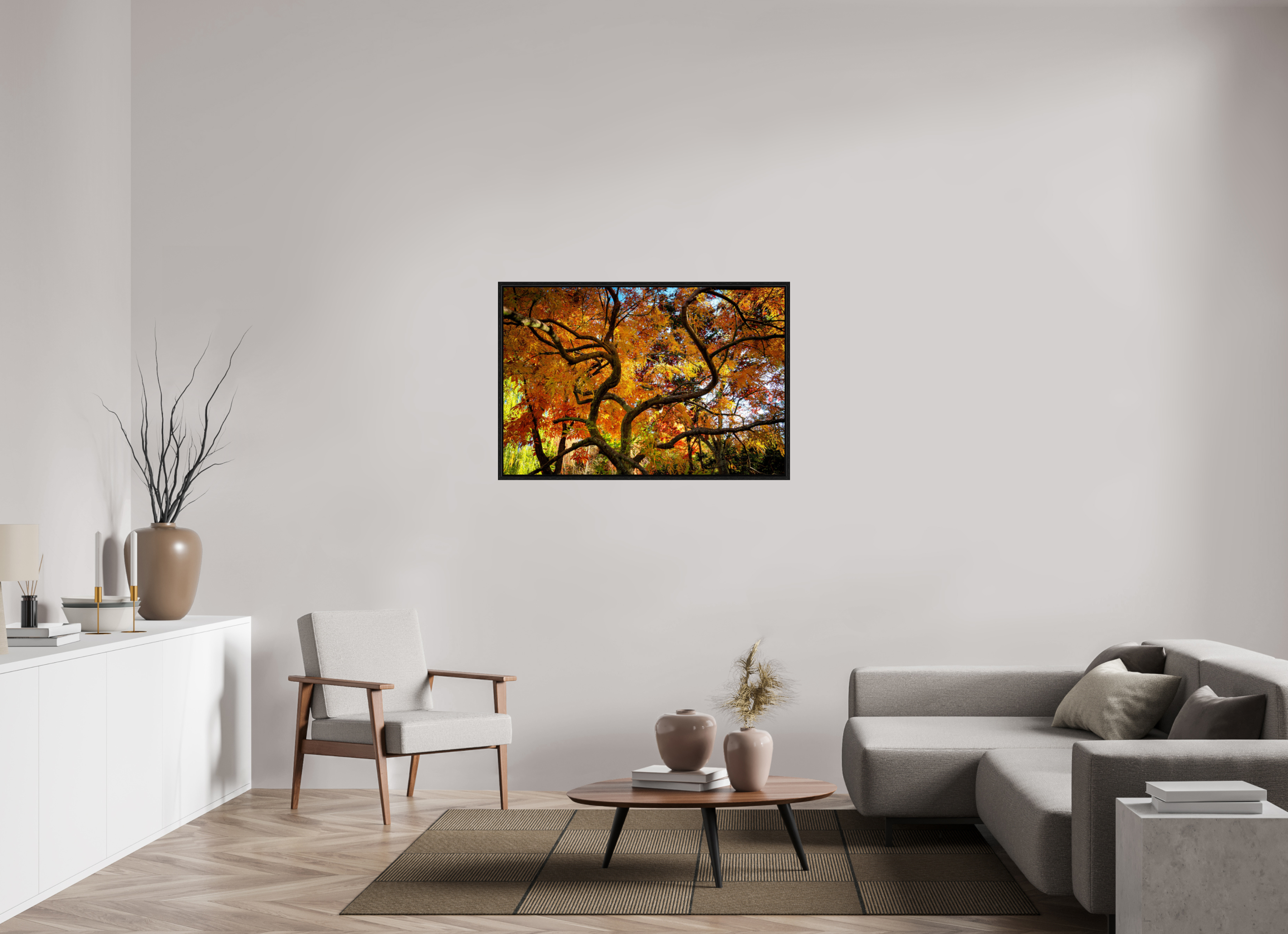 45 x 30″, Floater Frame Autumn Maple