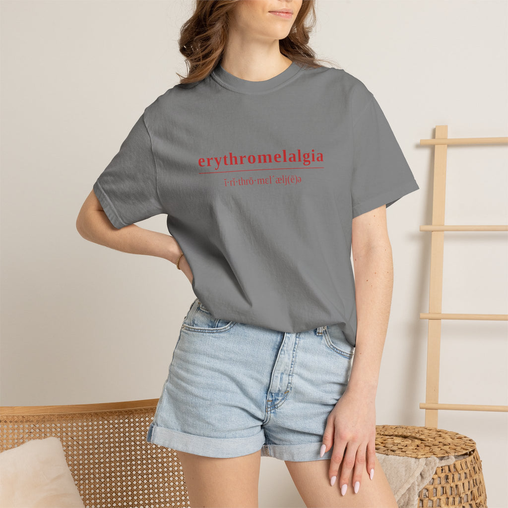 Erythromelalgia Definition T-Shirt | Red Text | Medical Awareness Tee