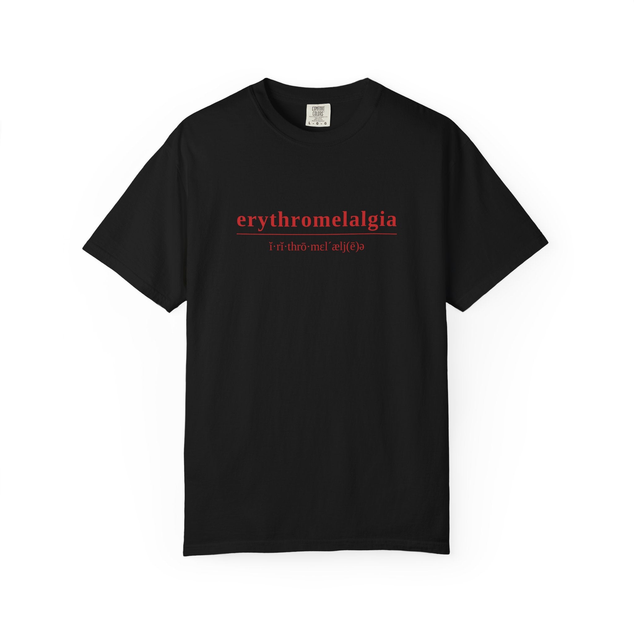 Erythromelalgia Definition T-Shirt | Red Text | Medical Awareness Tee