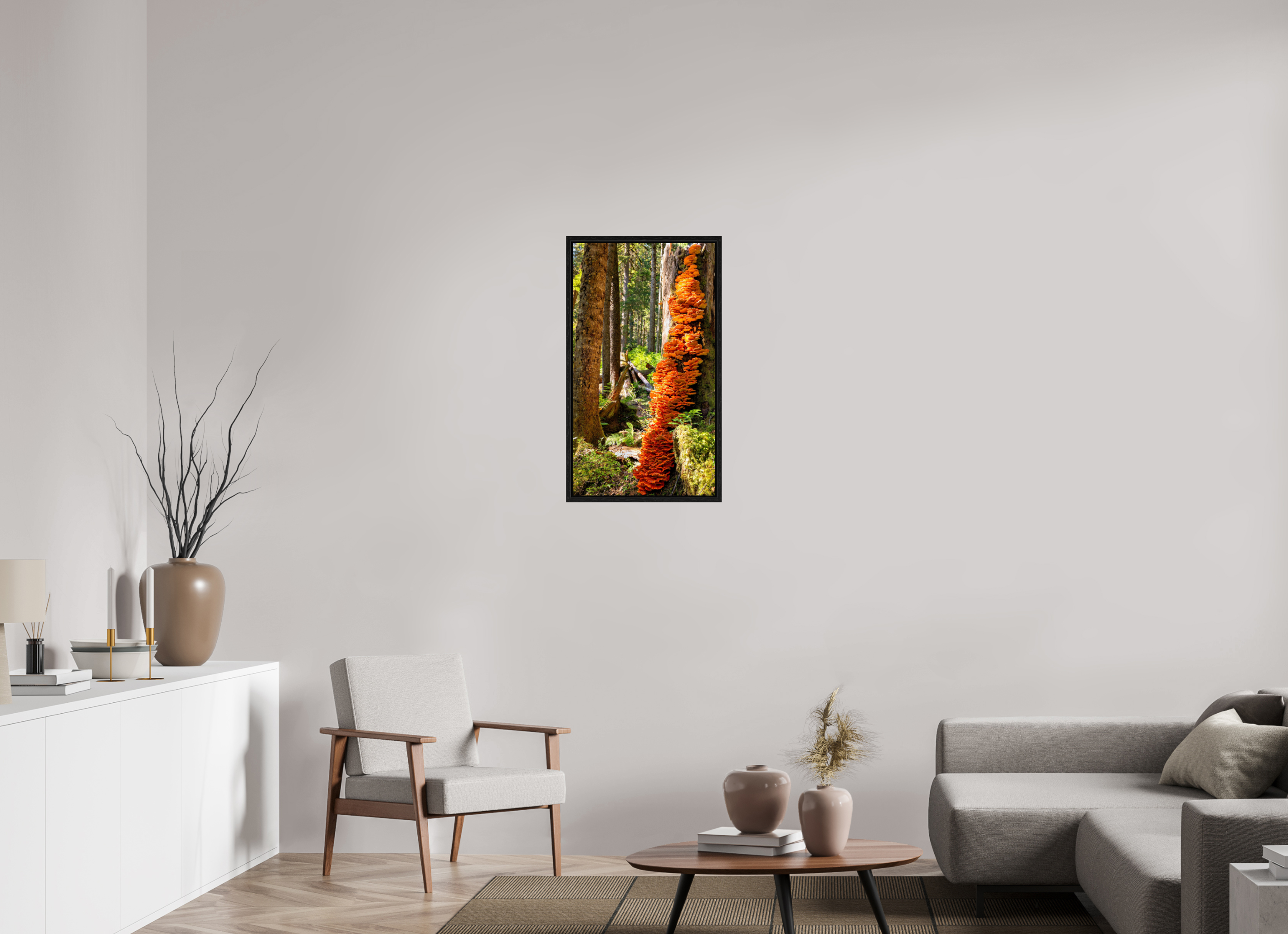 18 x 32″, Floater Frame Flaming Stump