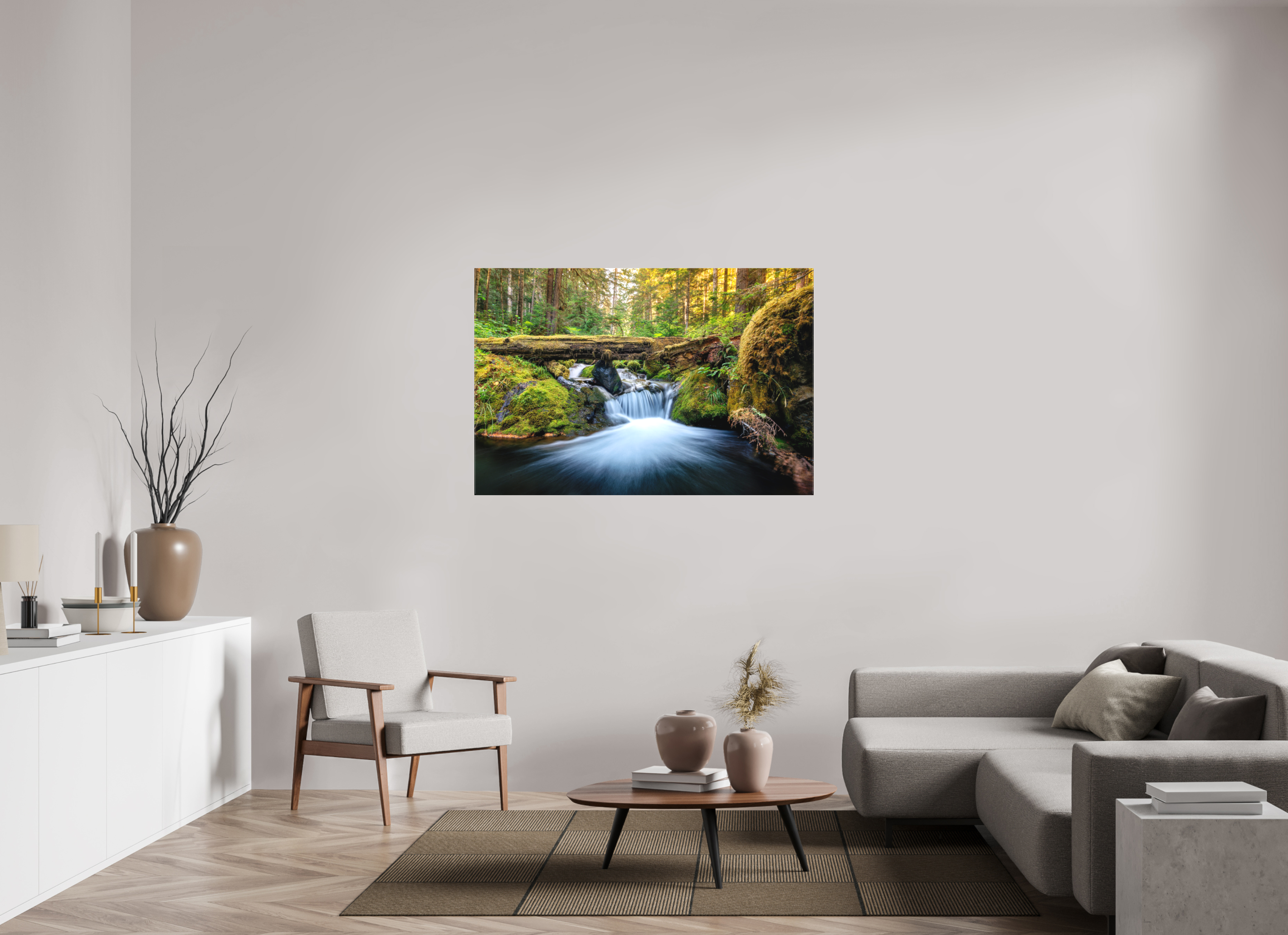 54 x 36″, Matte Canvas with Wrapped Edges Falls on the Quilcene River