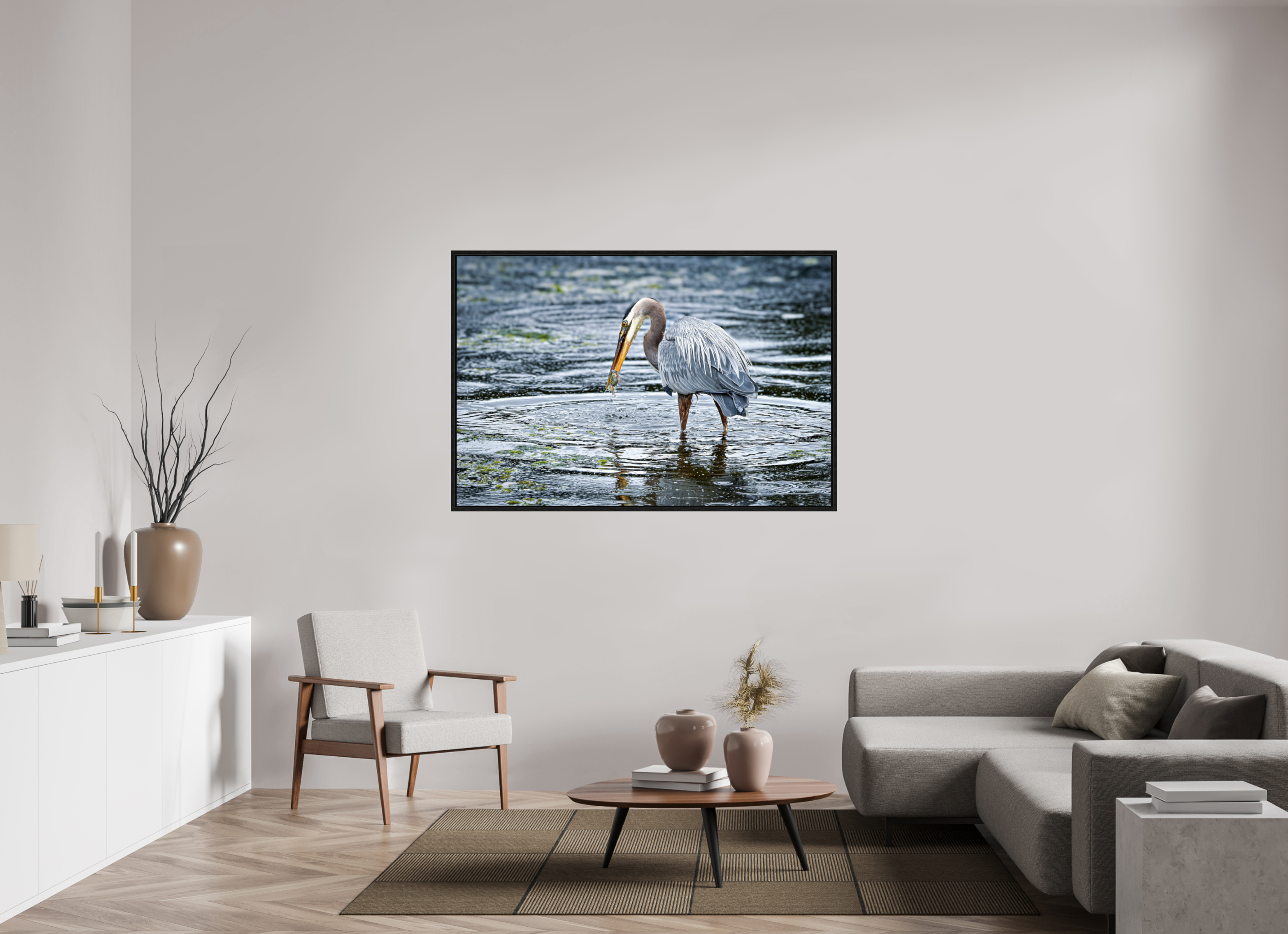 60 x 40″, Floater Frame Surprised Dinner