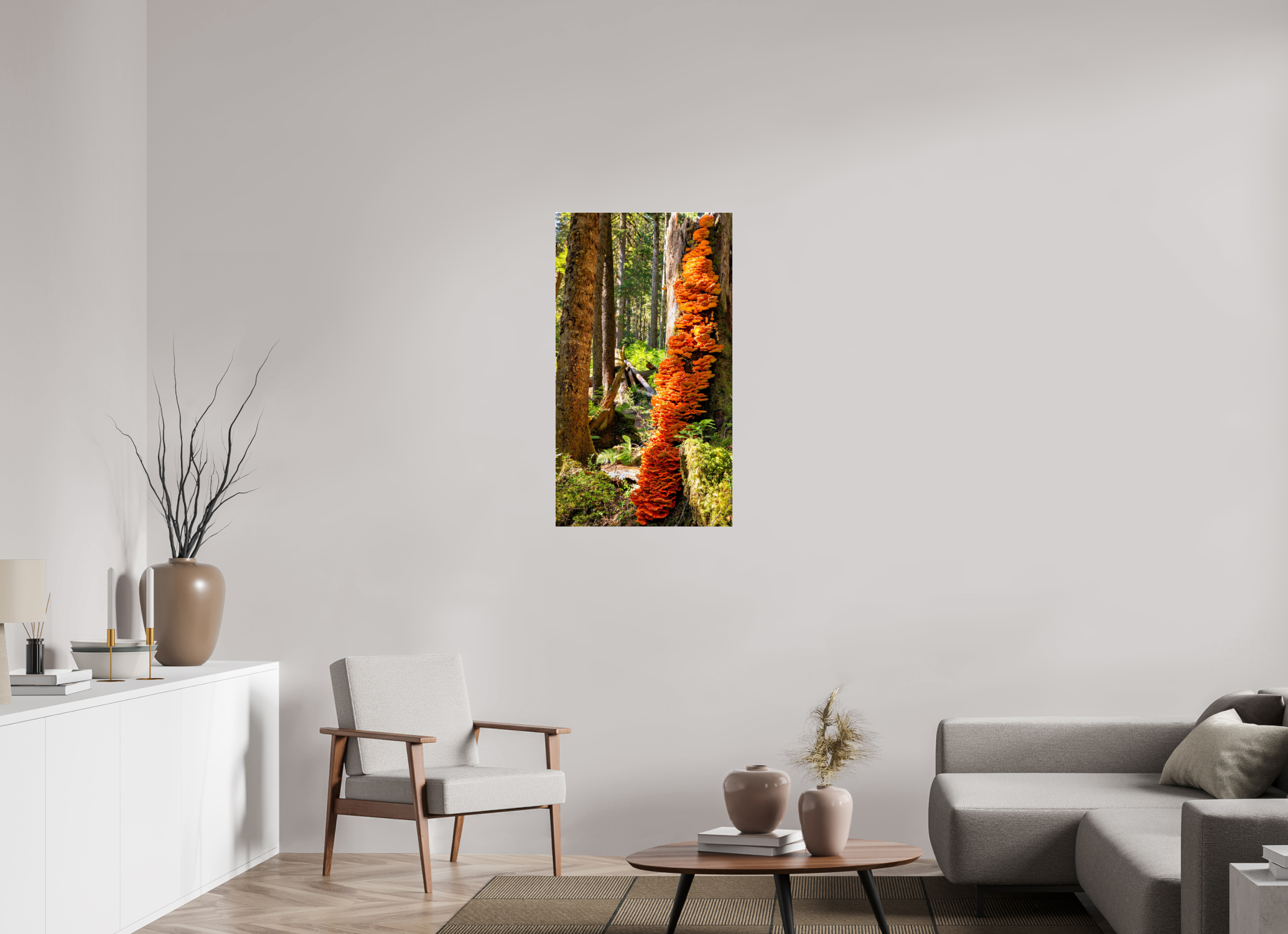 22.5 x 40″, Photo Mounted Under Acrylic Glass Flaming Stump