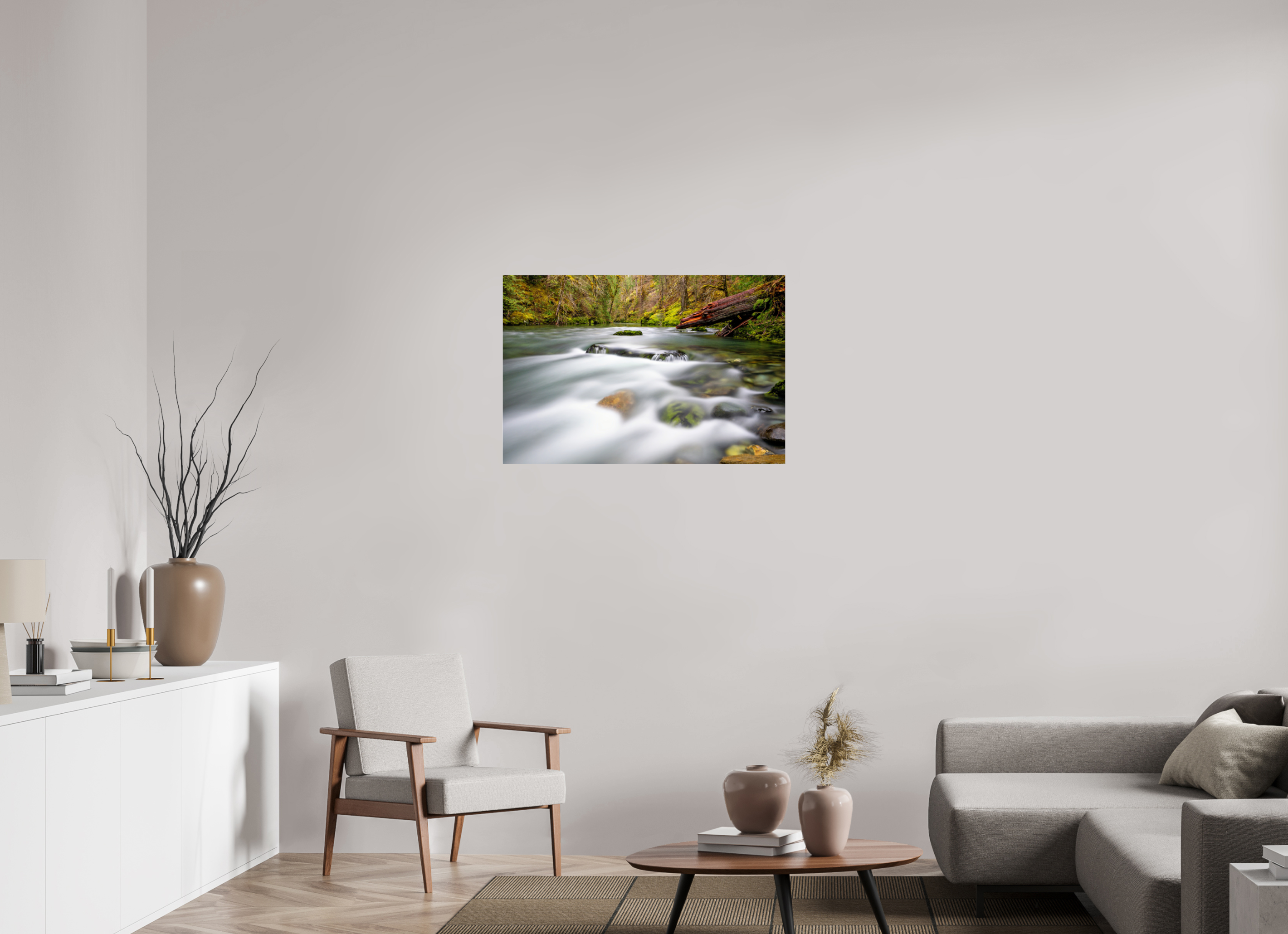 36 x 24″, Photo Mounted Under Acrylic Glass River Rocks