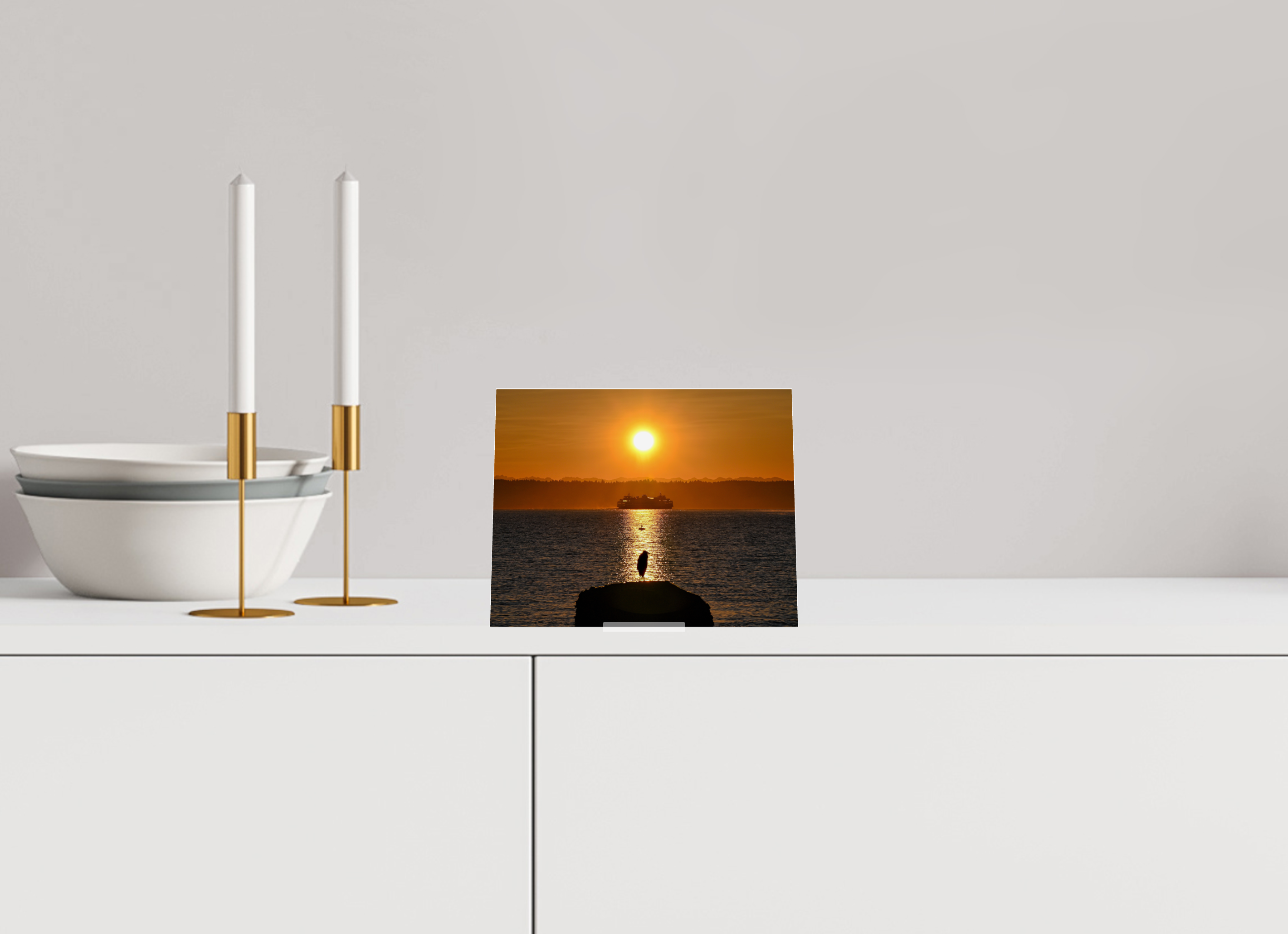 7.5 x 6″, Acrylic Glass on Stand Sunrise on Tide Rock