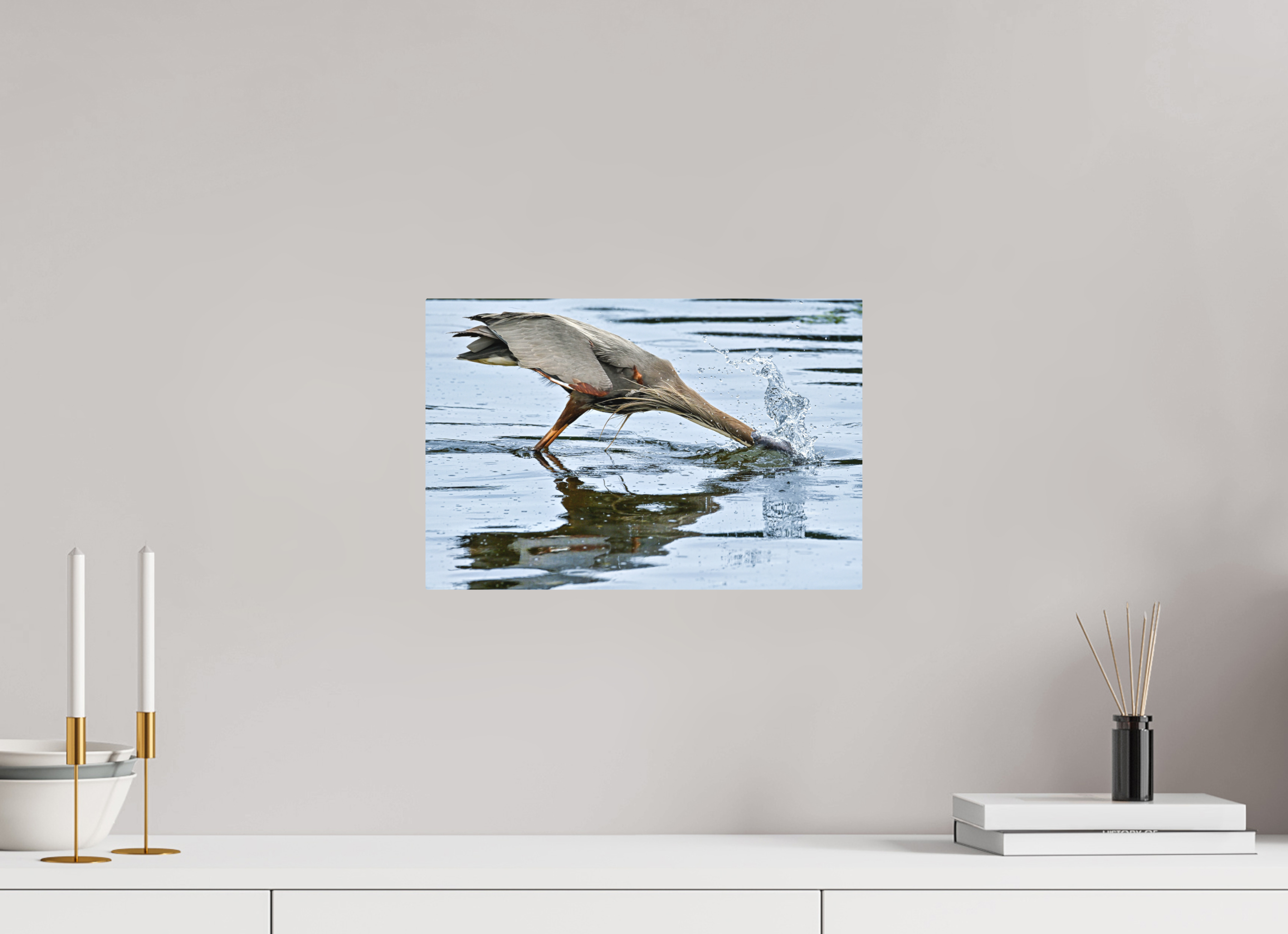 15 x 10″, Direct Print on Aluminum with mounting hardware included. The Plunge