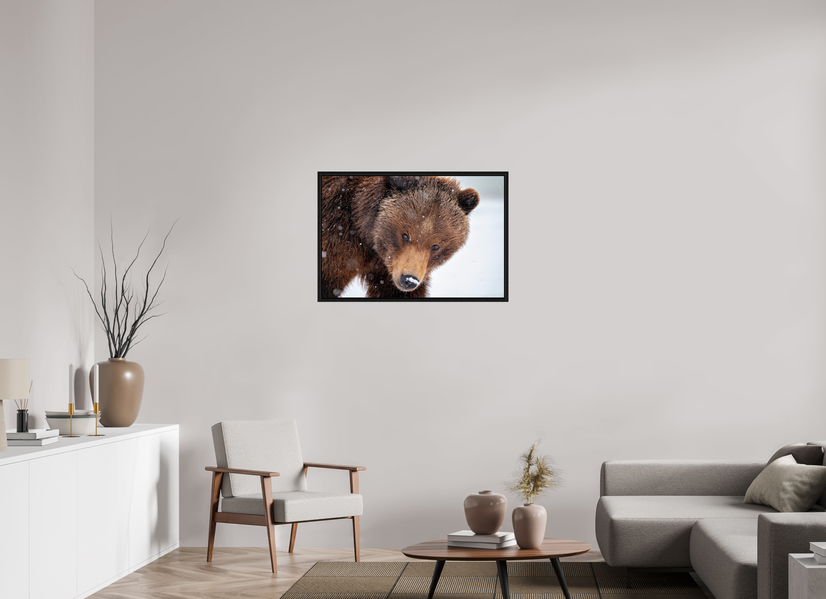 36 x 24″, Floater Frame Bear Stare