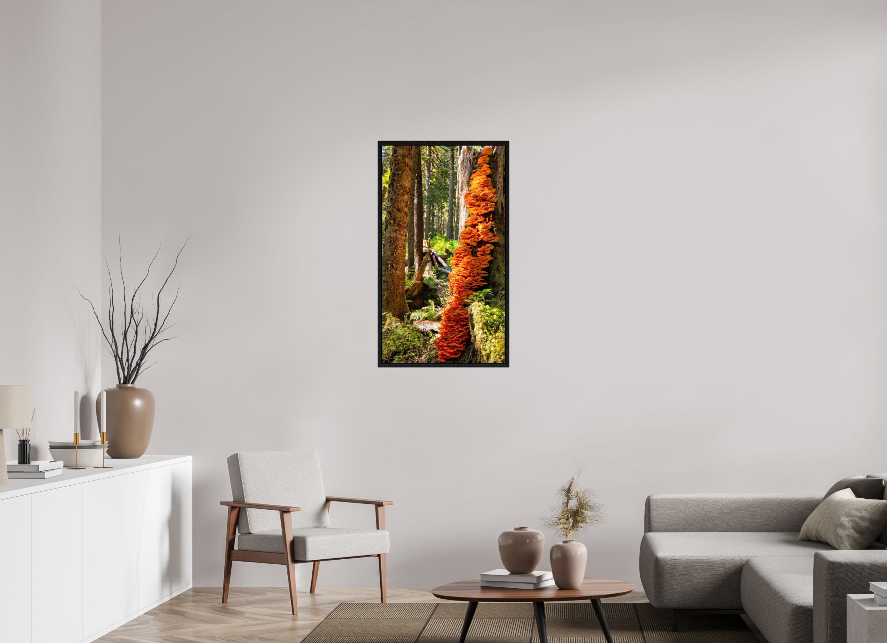 22.5 x 40″, Floater Frame Flaming Stump
