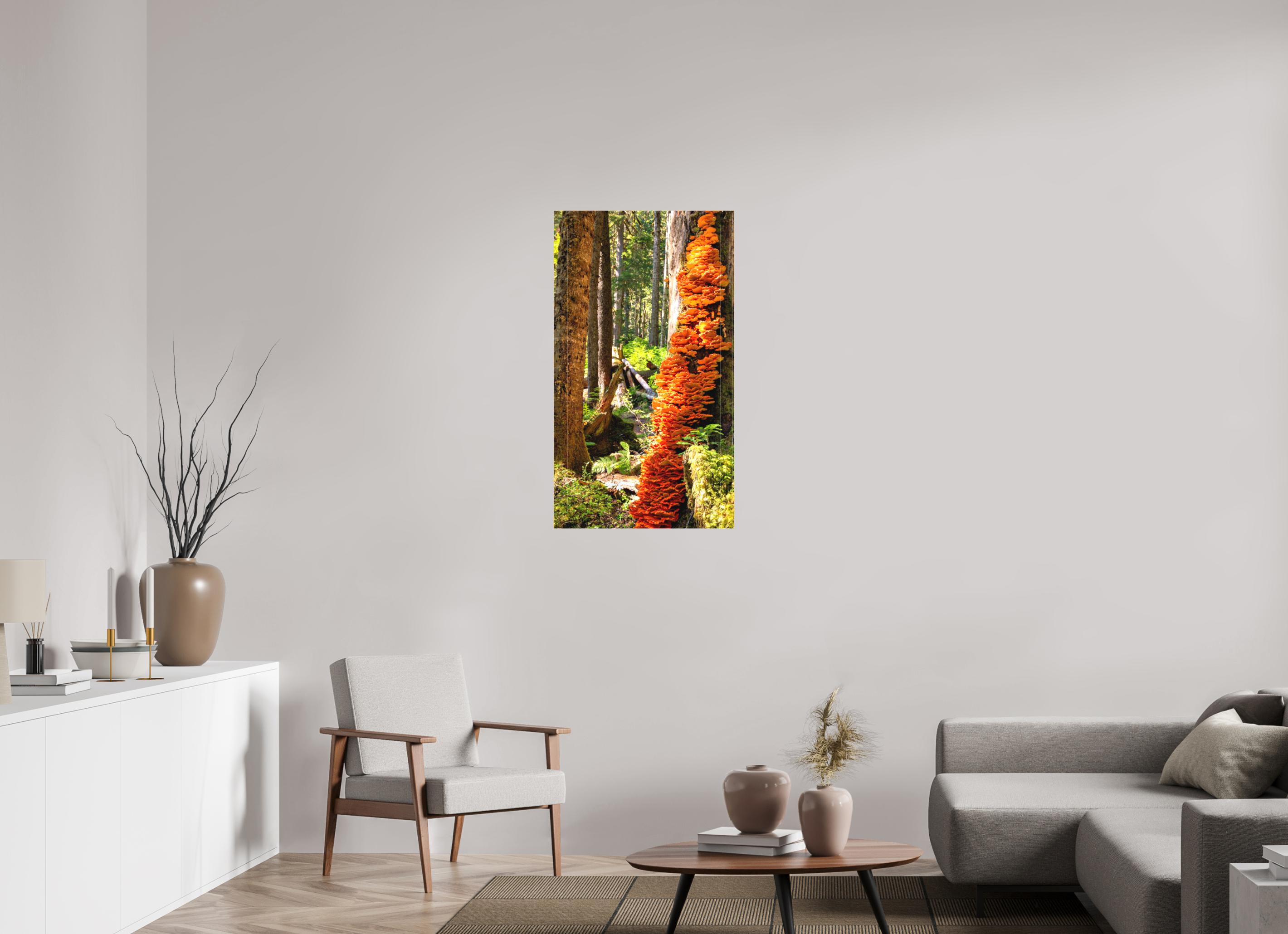 22.5 x 40″, Matte Canvas with Wrapped Edges Flaming Stump