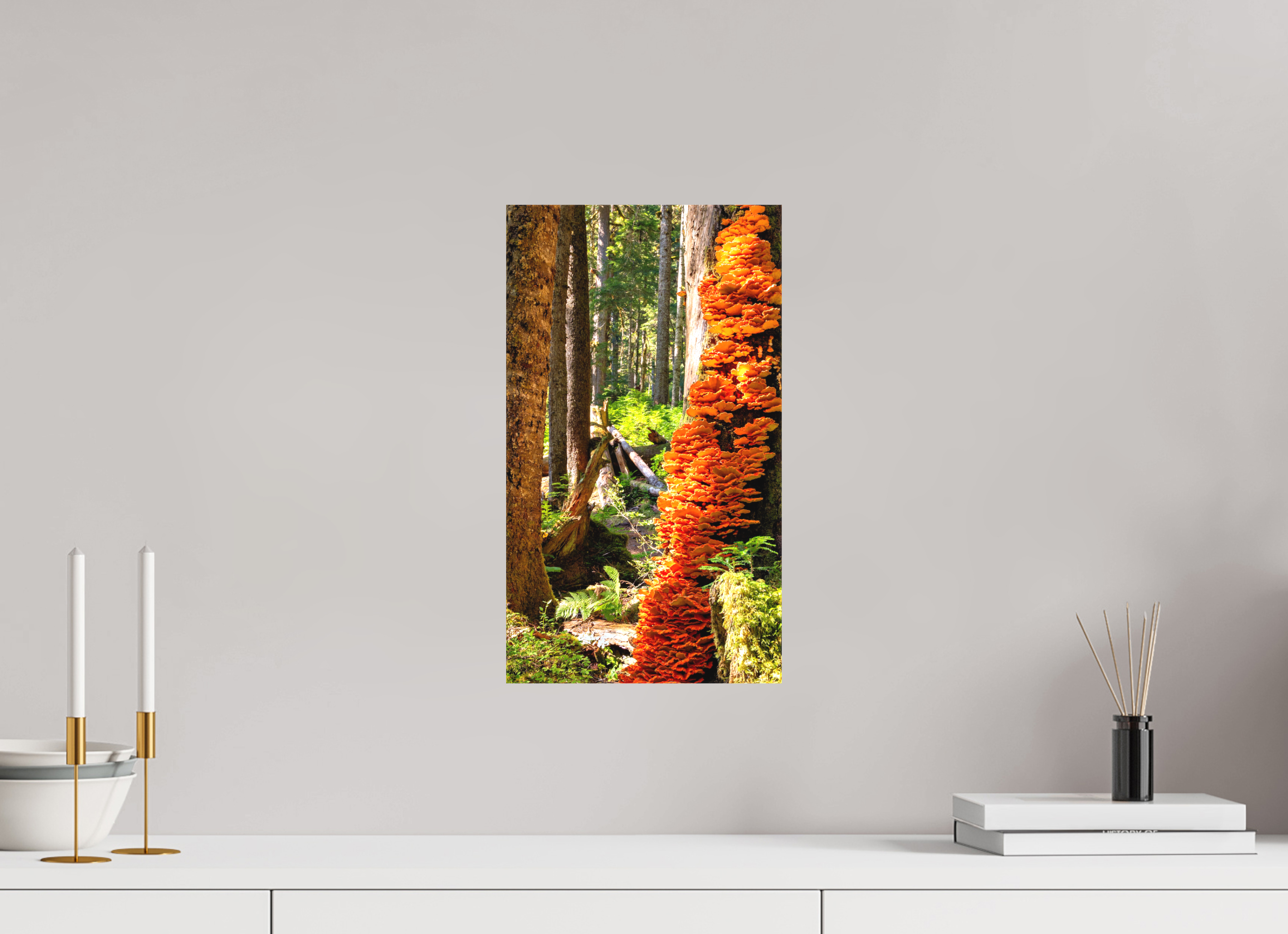 9 x 16″, Matte Canvas with Wrapped Edges Flaming Stump