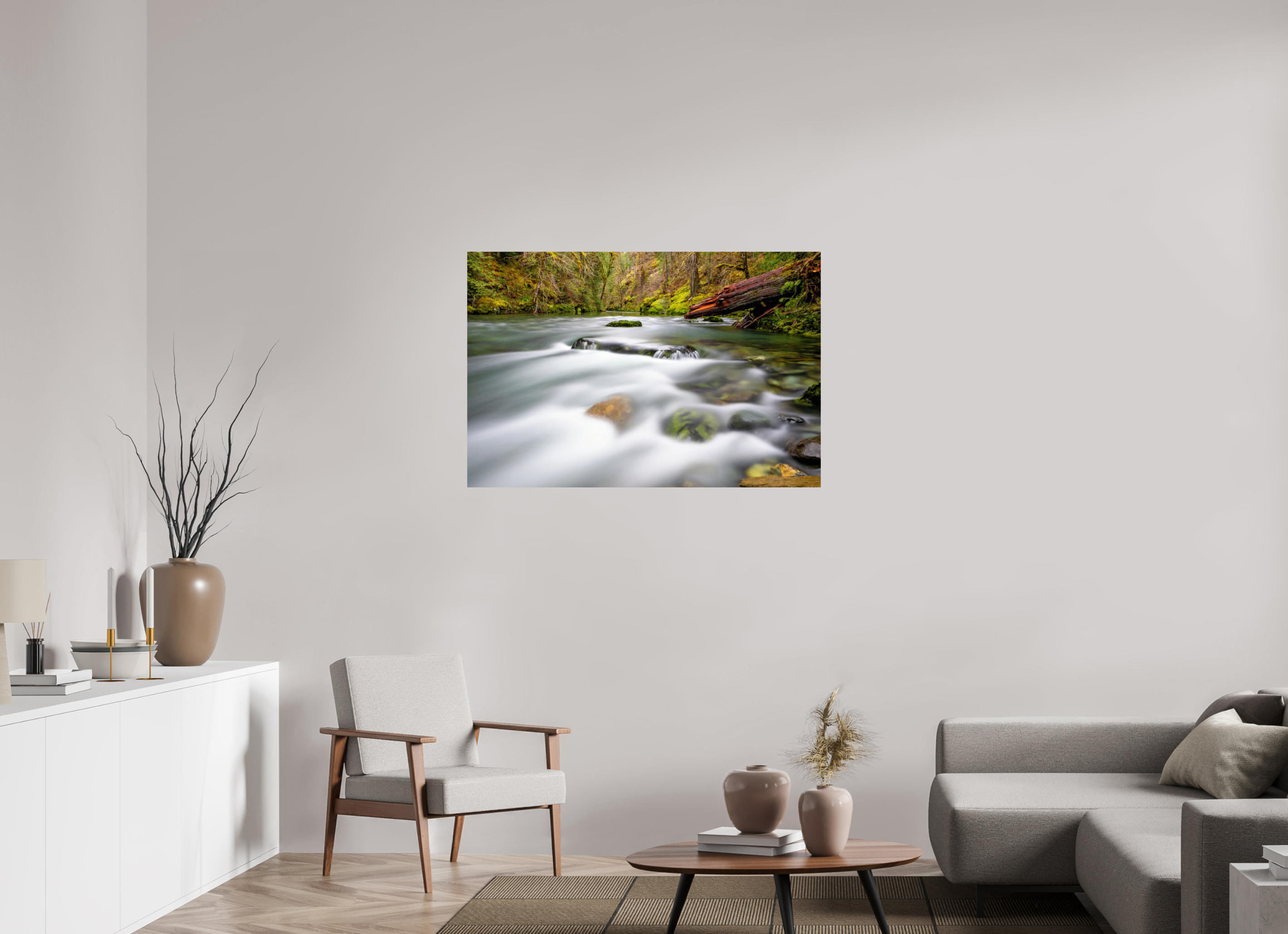 45 x 30″, Photo Print on Aluminum Backing River Rocks