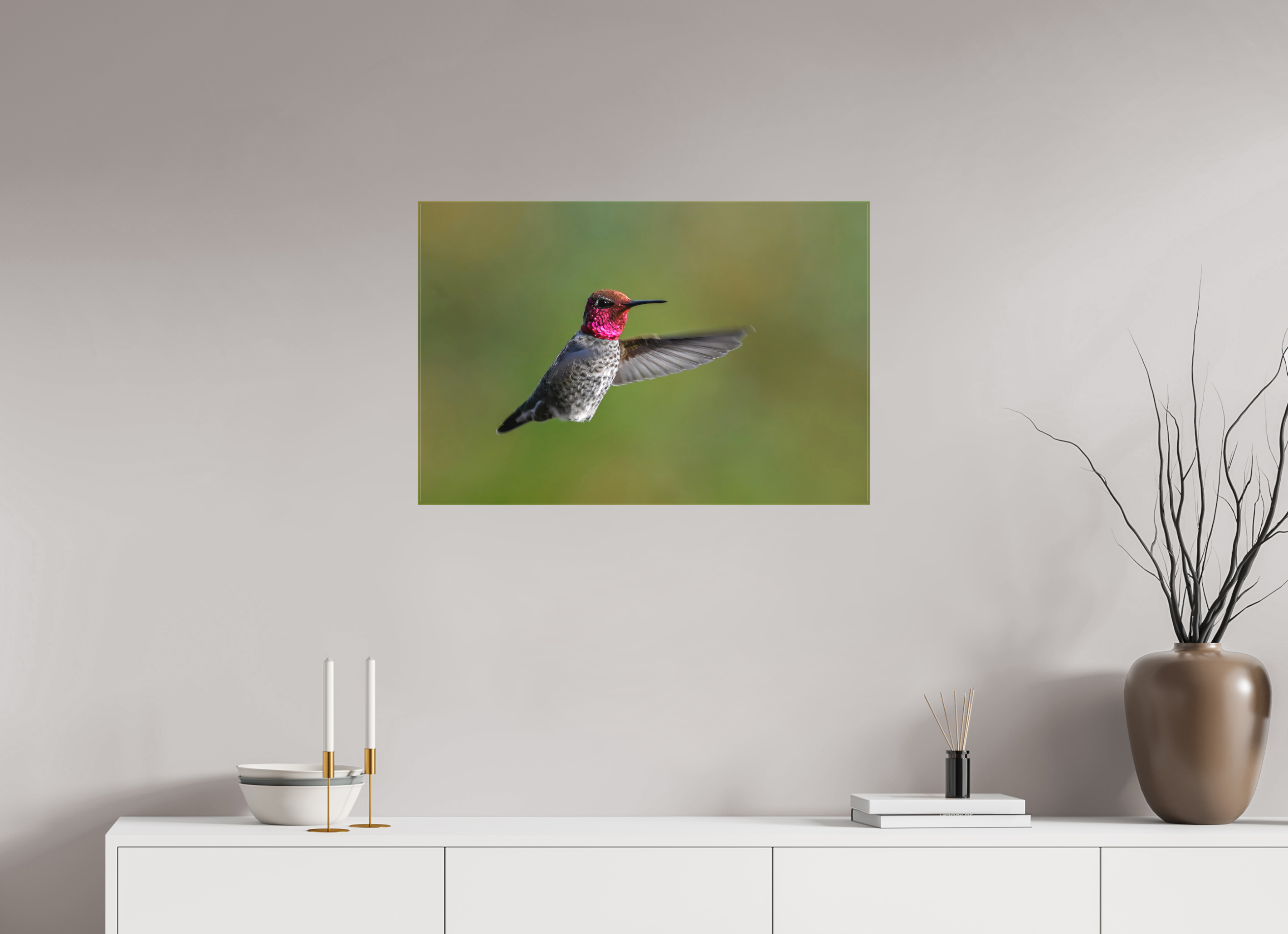 30 x 20″, Matte Canvas with Wrapped Edges Glowing Anna's