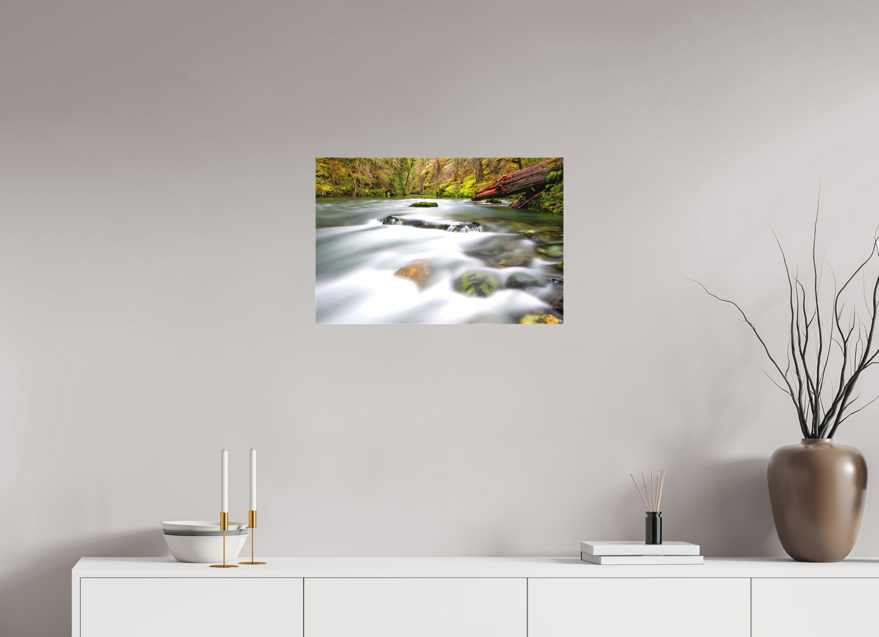 24 x 16″, Matte Canvas with Wrapped Edges River Rocks