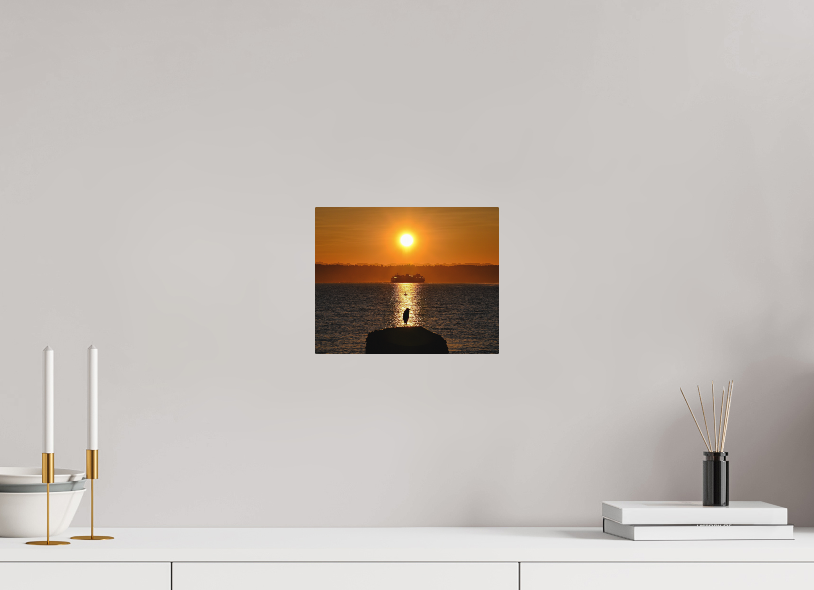 10 x 8″, Direct Print on Aluminum with mounting hardware included. Sunrise on Tide Rock