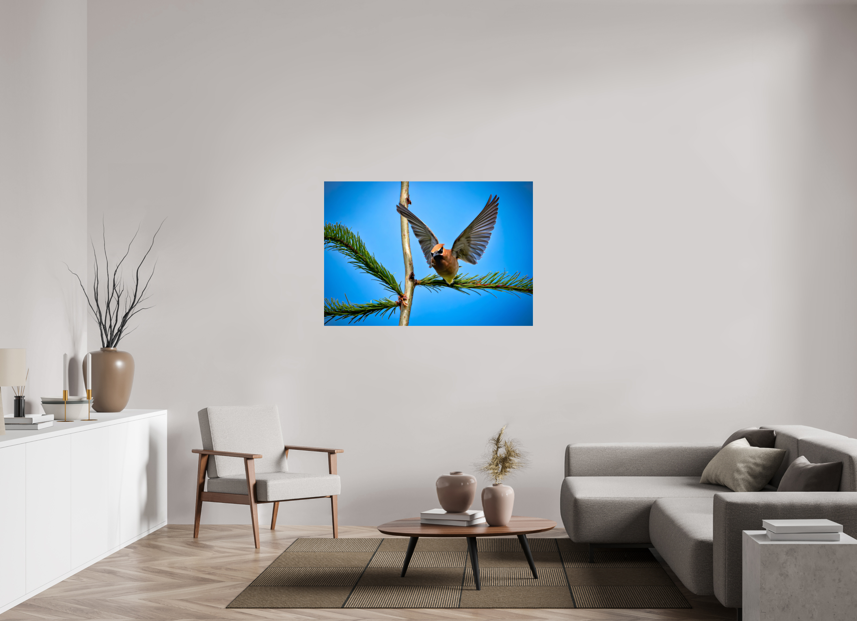 50.6 x 35″, Photo Print On Fuji Crystal DP II Wing of the Waxwing