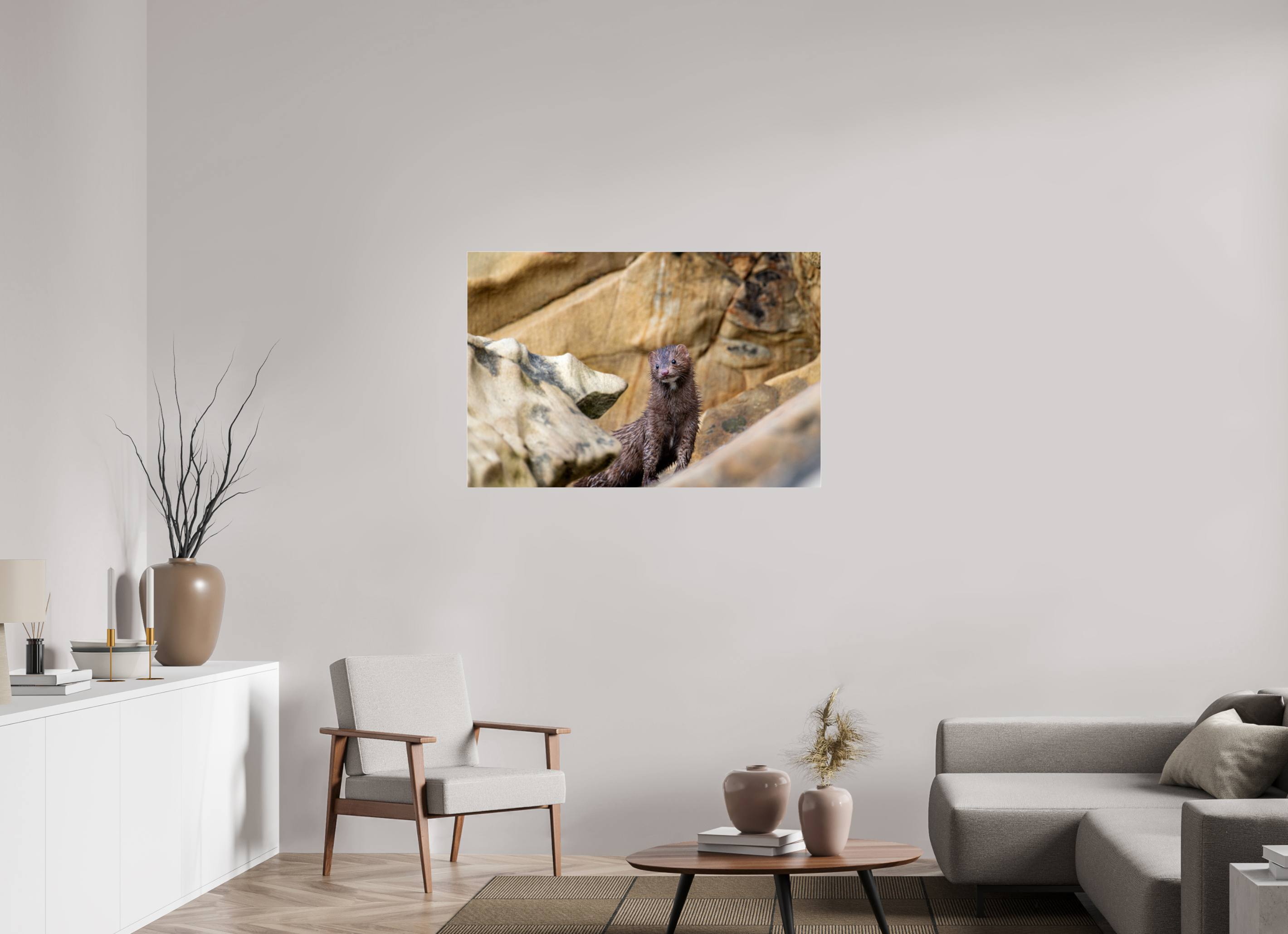 45 x 30″, Photo Mounted Under Acrylic Glass Seaside Mink