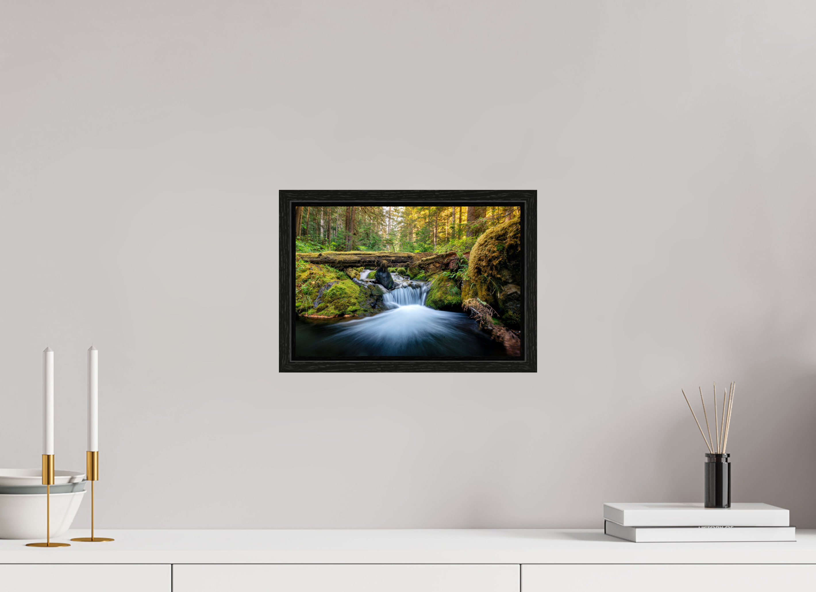 12 x 8″, Floater Frame Falls on the Quilcene River