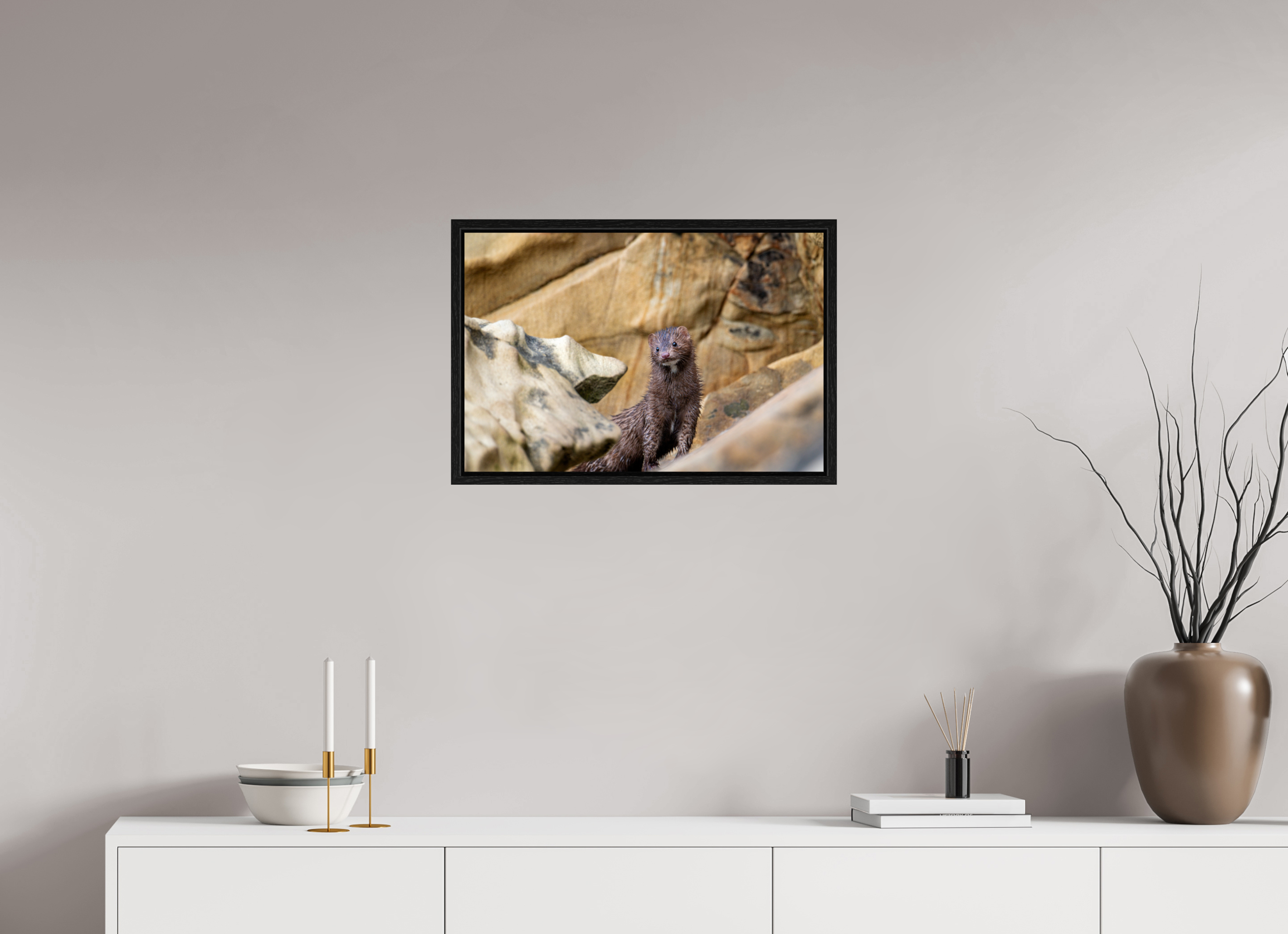 24 x 16″, Floater Frame Seaside Mink