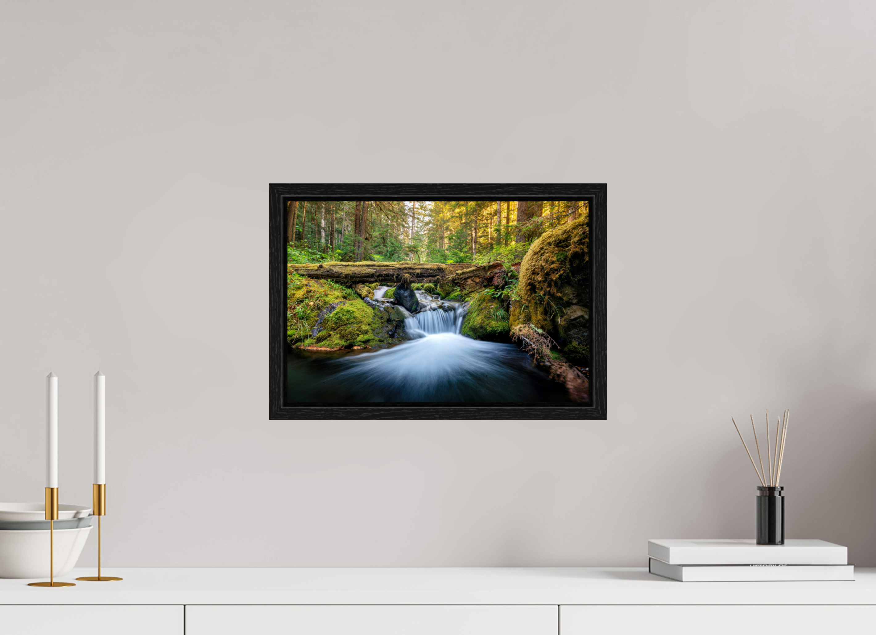 15 x 10″, Floater Frame Falls on the Quilcene River