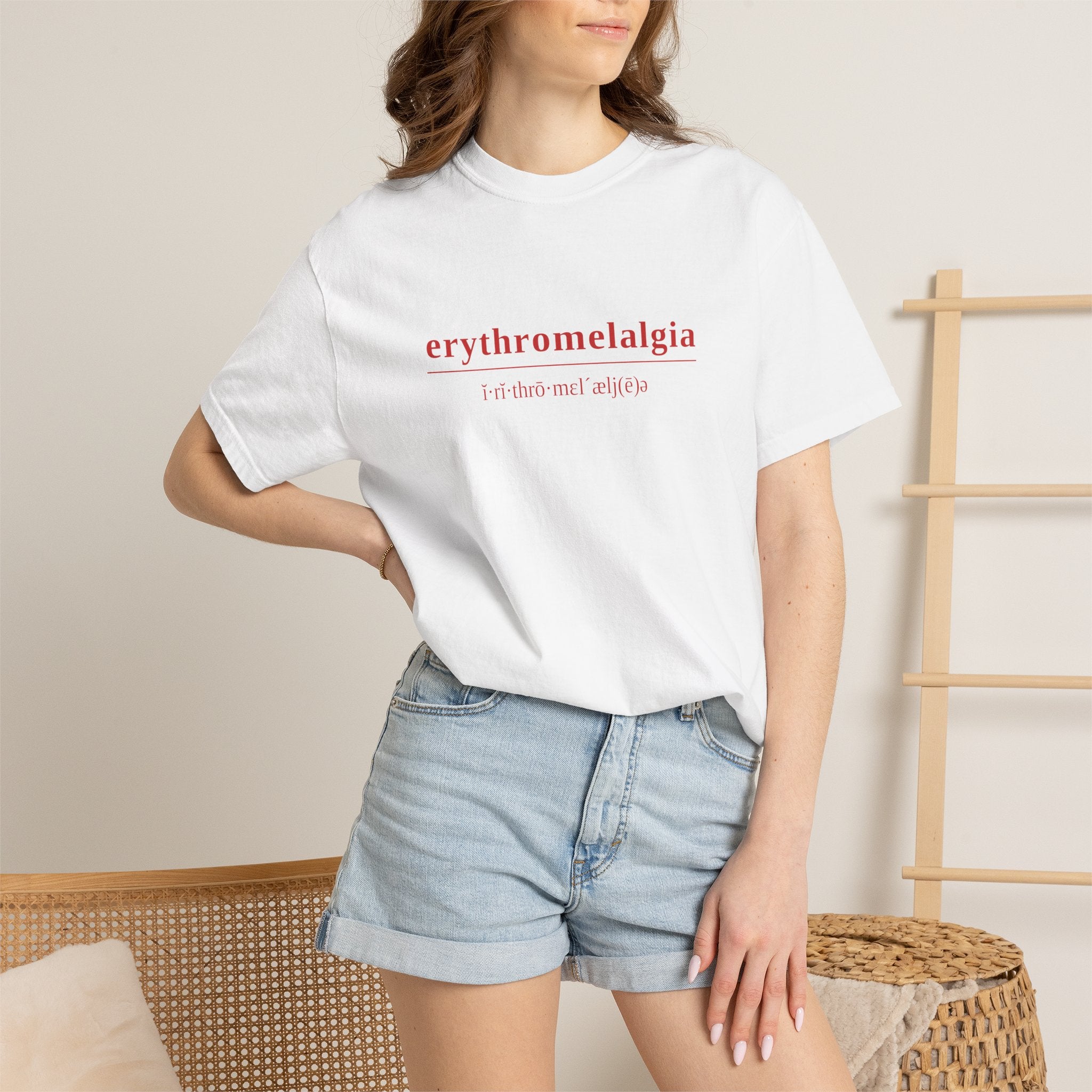 Erythromelalgia Definition T-Shirt | Red Text | Medical Awareness Tee
