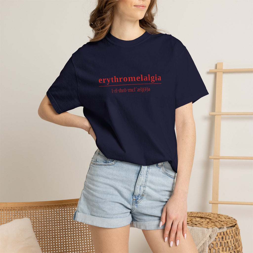 Erythromelalgia Definition T-Shirt | Red Text | Medical Awareness Tee
