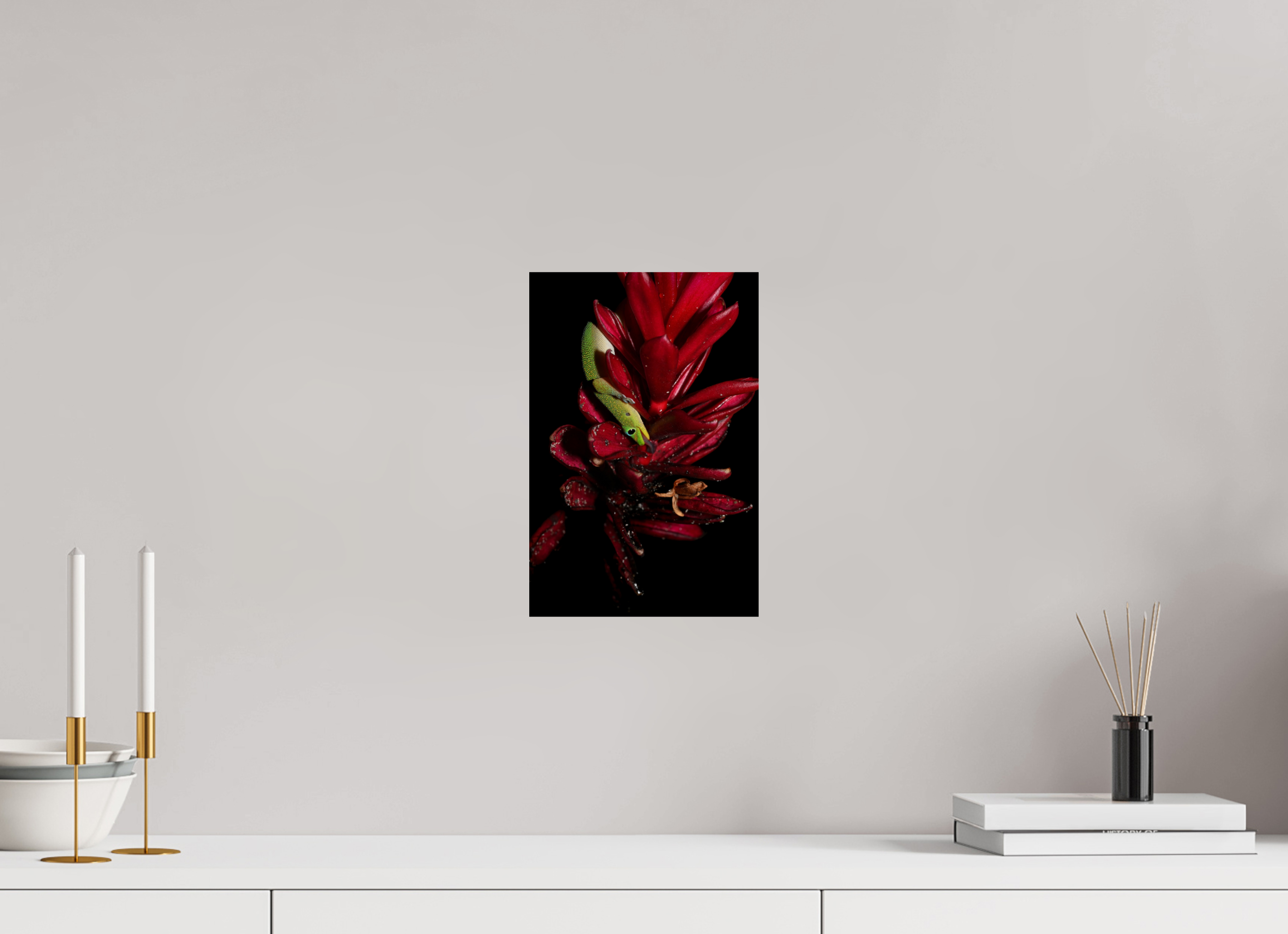 8 x 12″, Photo Print On Fuji Crystal DP II Gecko on Flower
