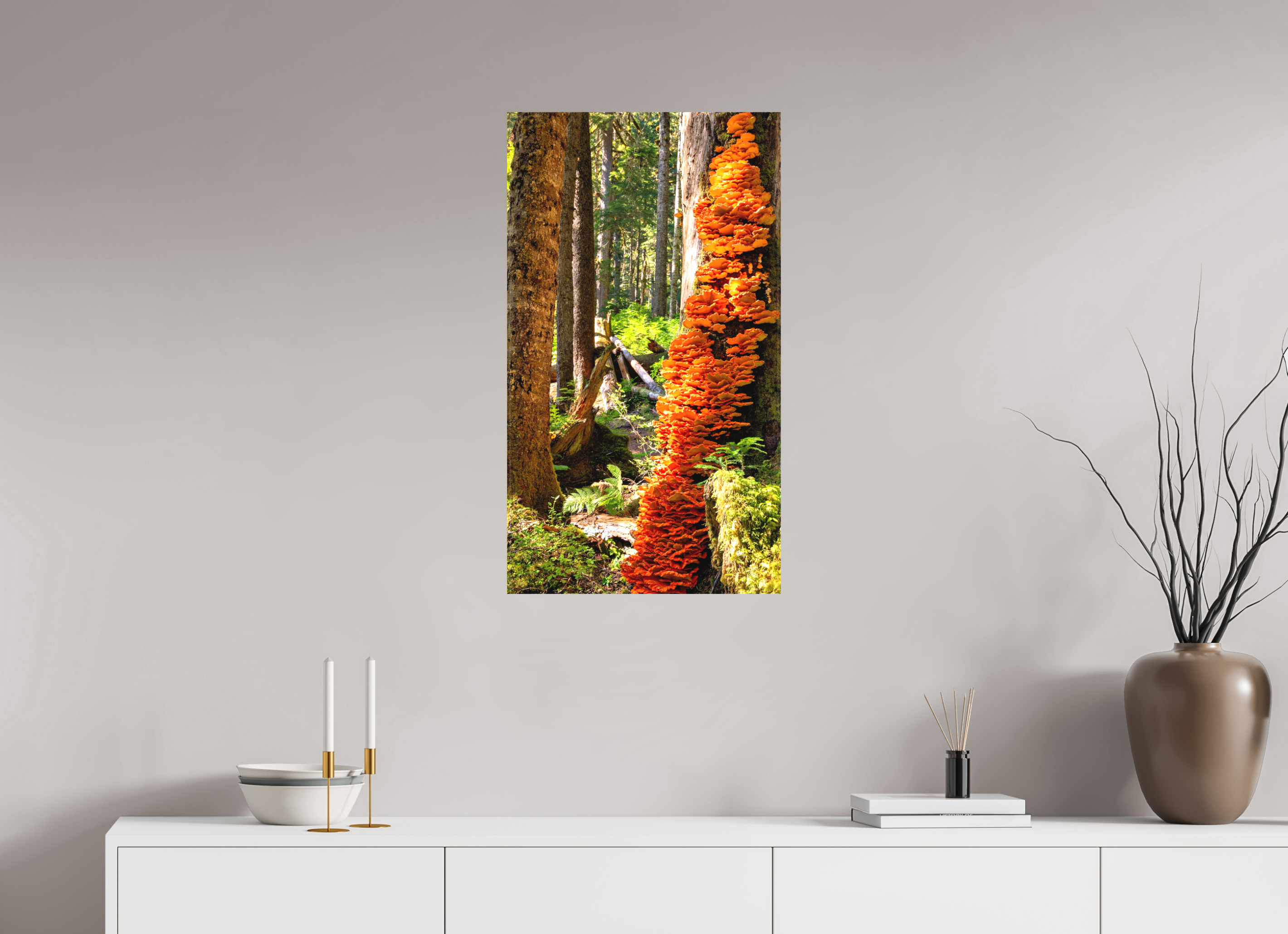 18 x 32″, Matte Canvas with Wrapped Edges Flaming Stump