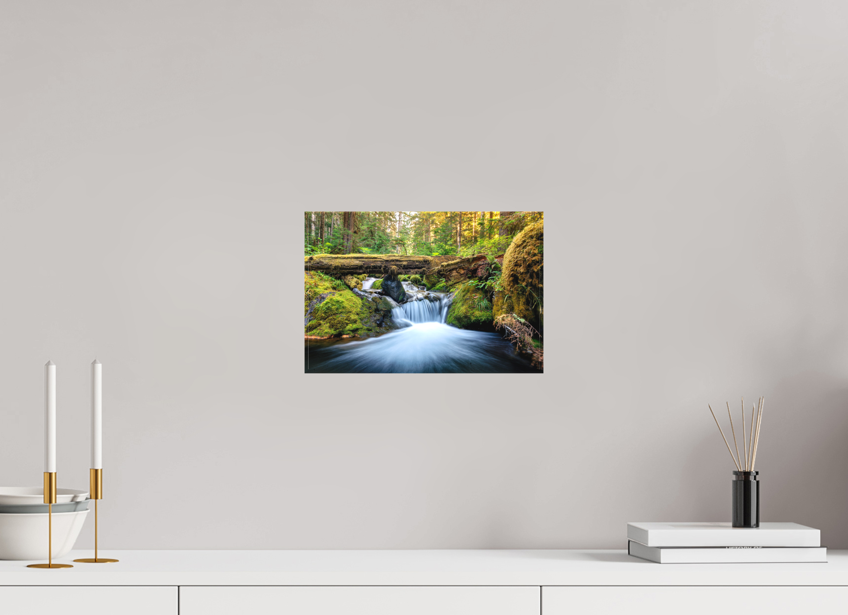 12 x 8″, Matte Canvas with Wrapped Edges Falls on the Quilcene River