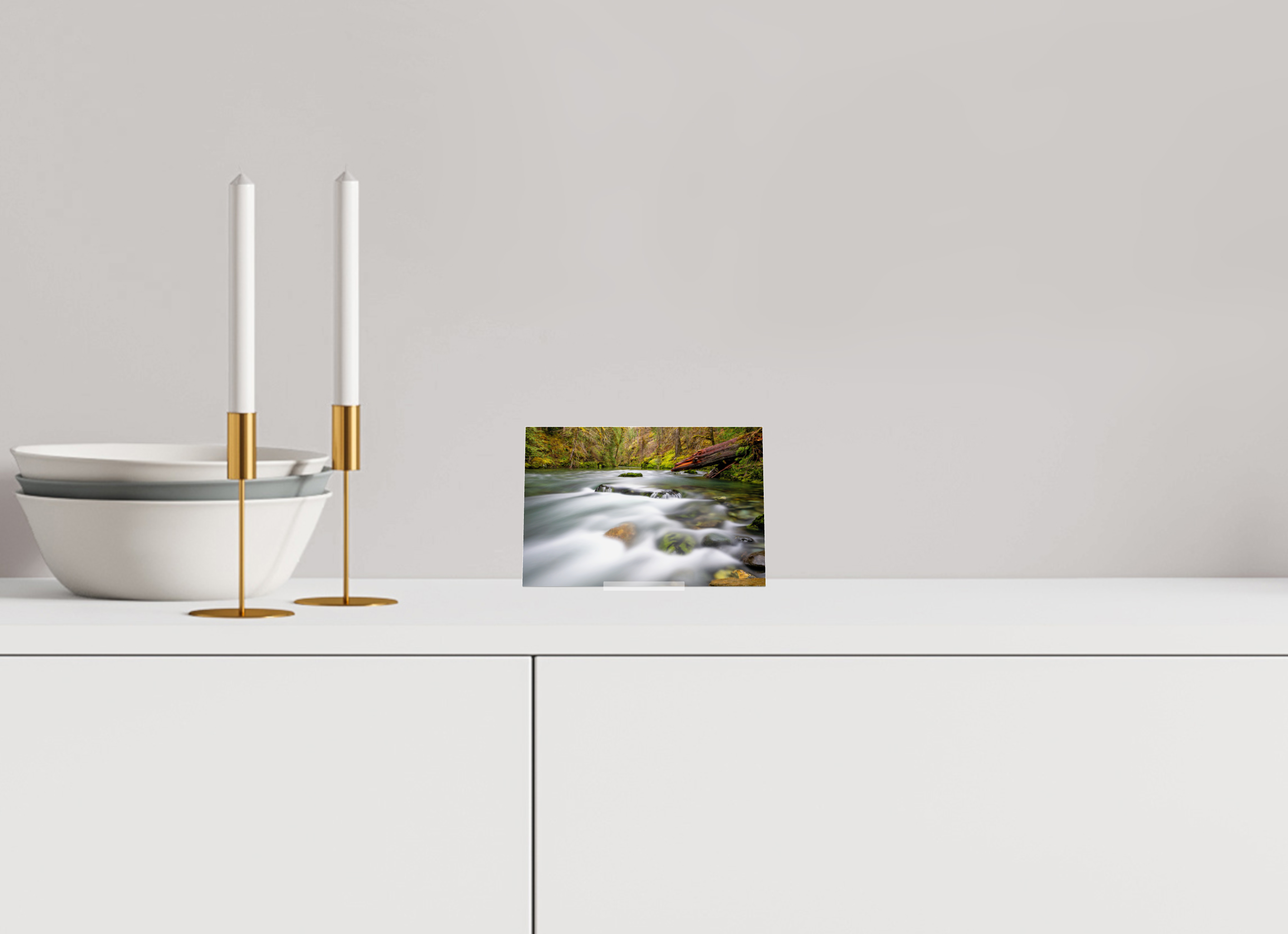 6 x 4″, Acrylic Glass on Stand River Rocks
