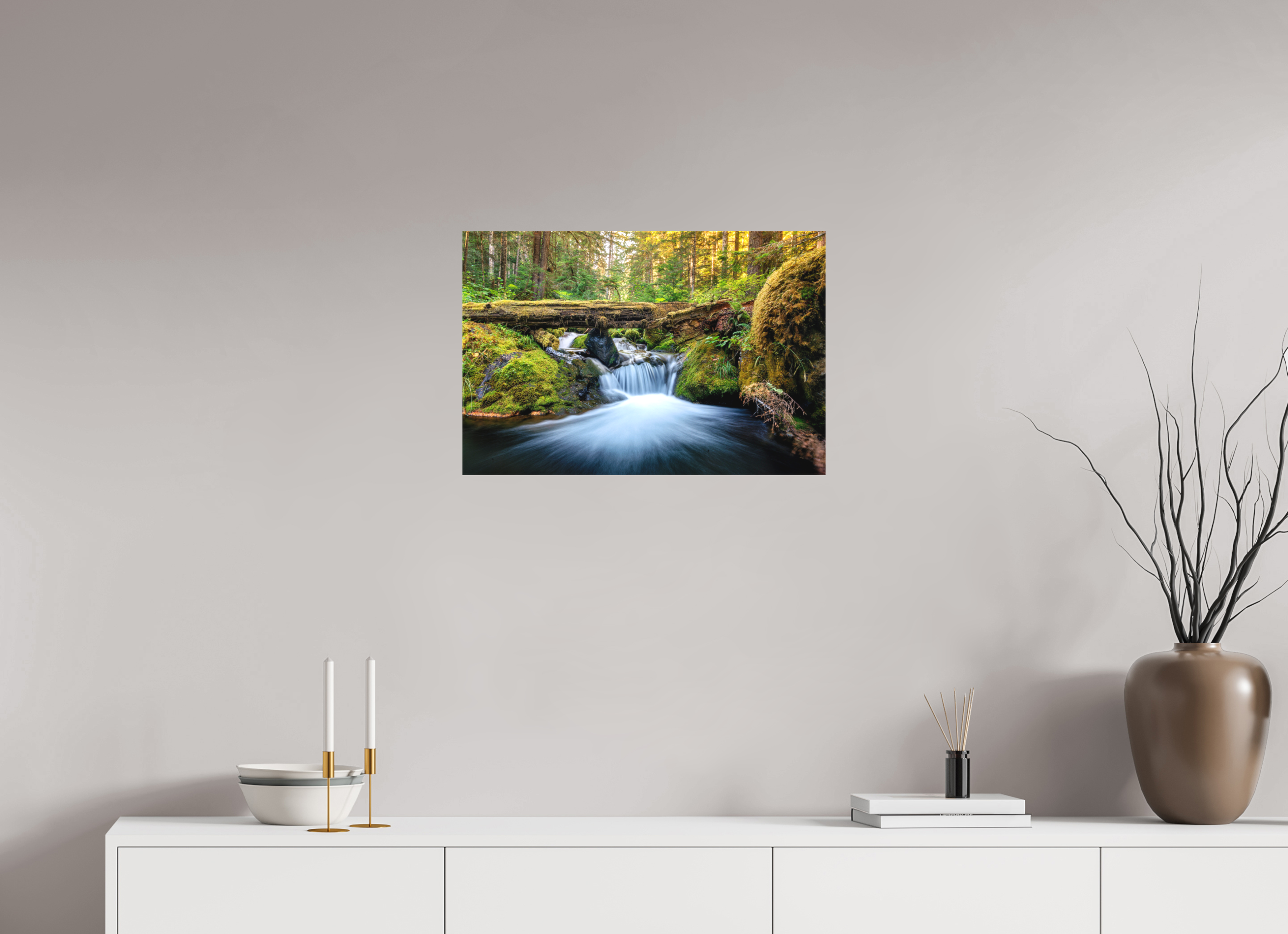 24 x 16″, Matte Canvas with Wrapped Edges Falls on the Quilcene River