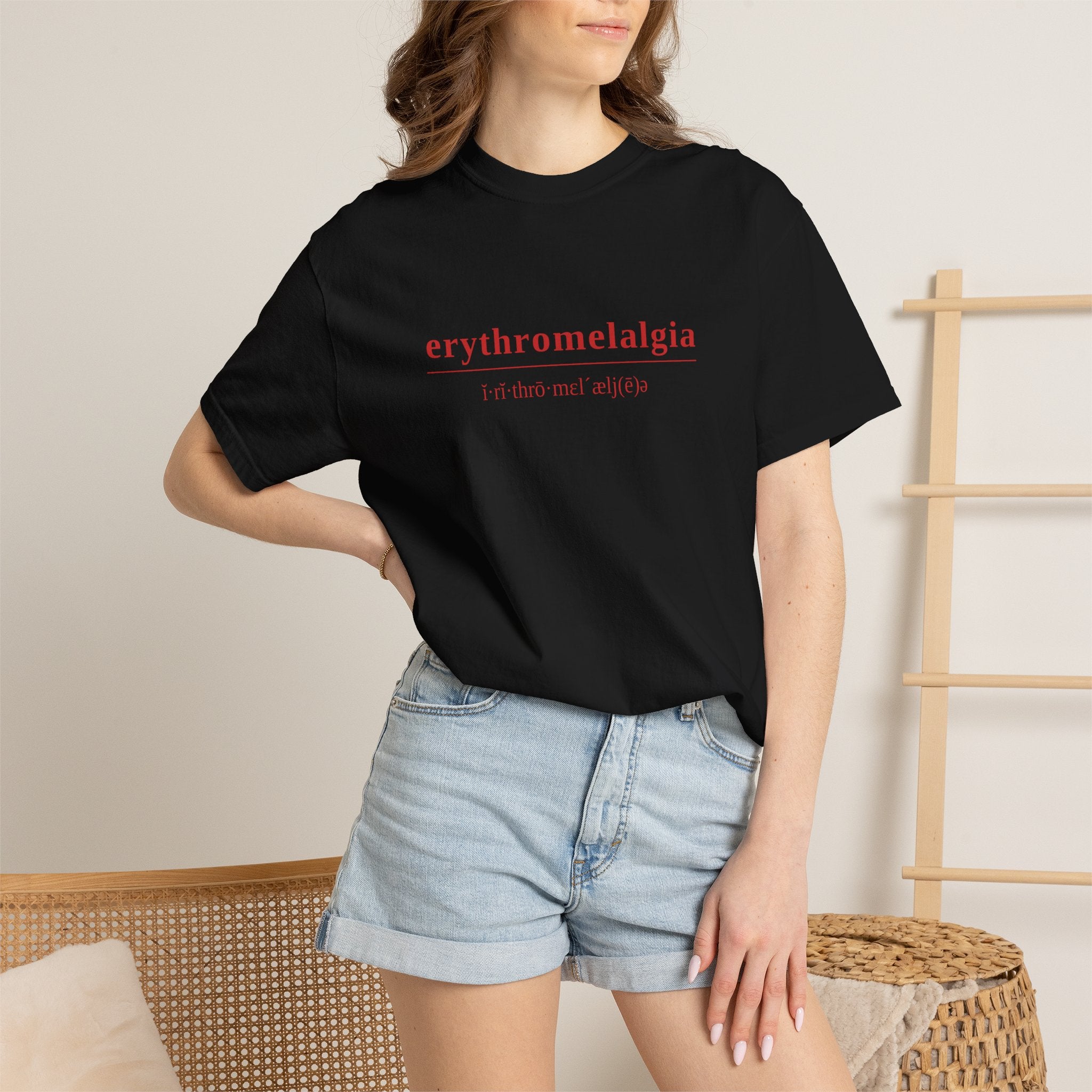 Erythromelalgia Definition T-Shirt | Red Text | Medical Awareness Tee