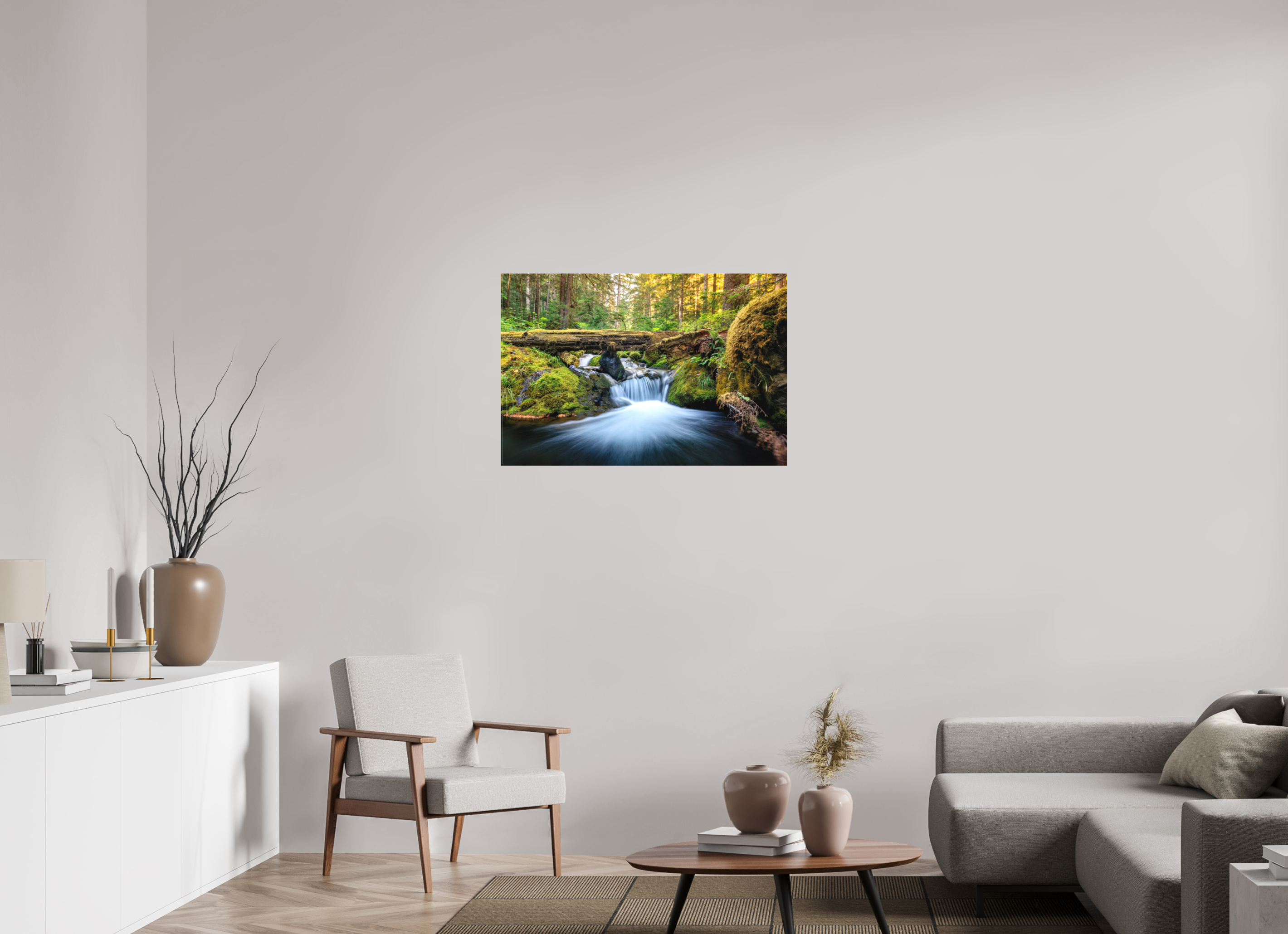 36 x 24″, Matte Canvas with Wrapped Edges Falls on the Quilcene River