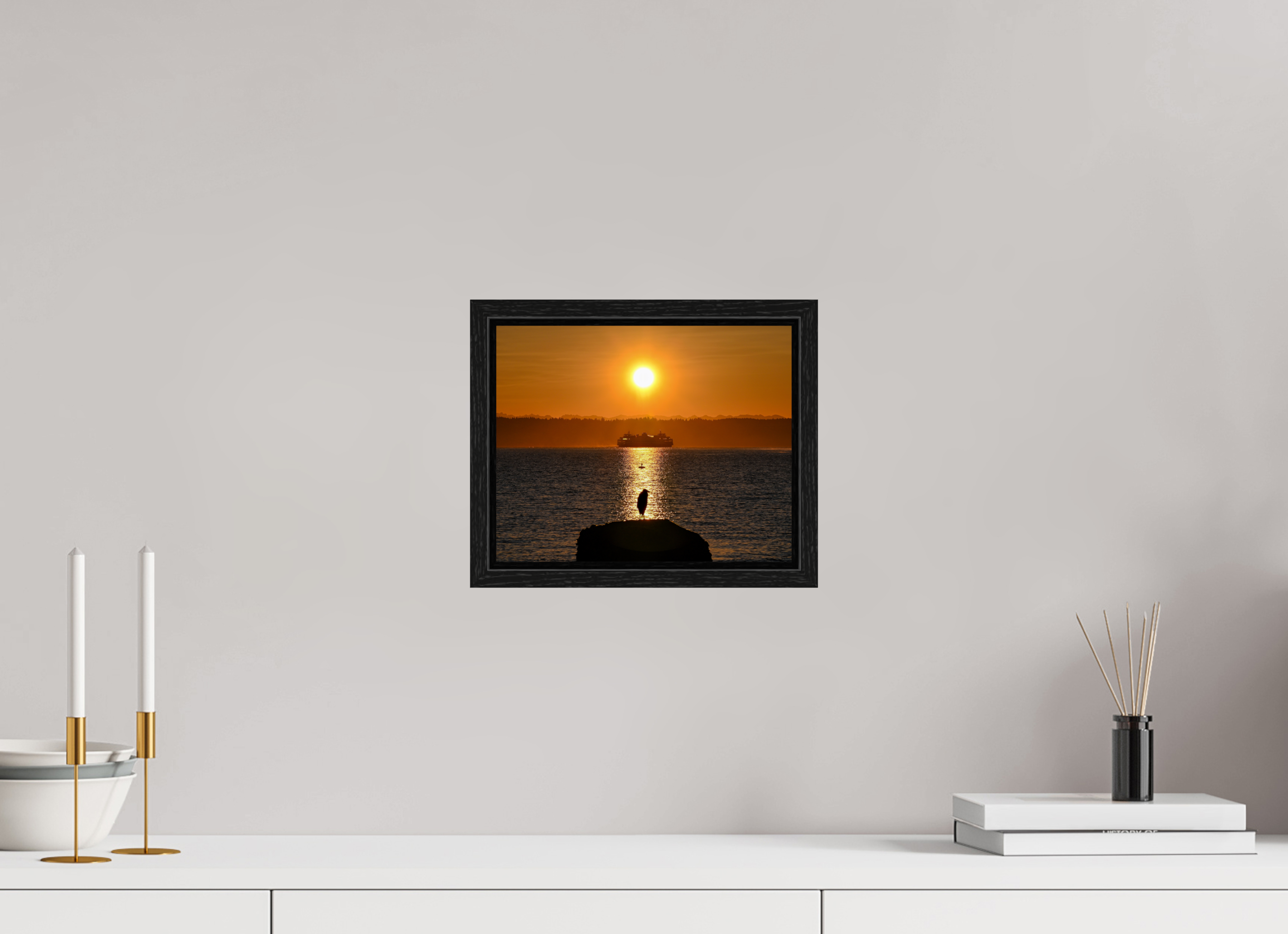 10 x 8″, Floater Frame Sunrise on Tide Rock