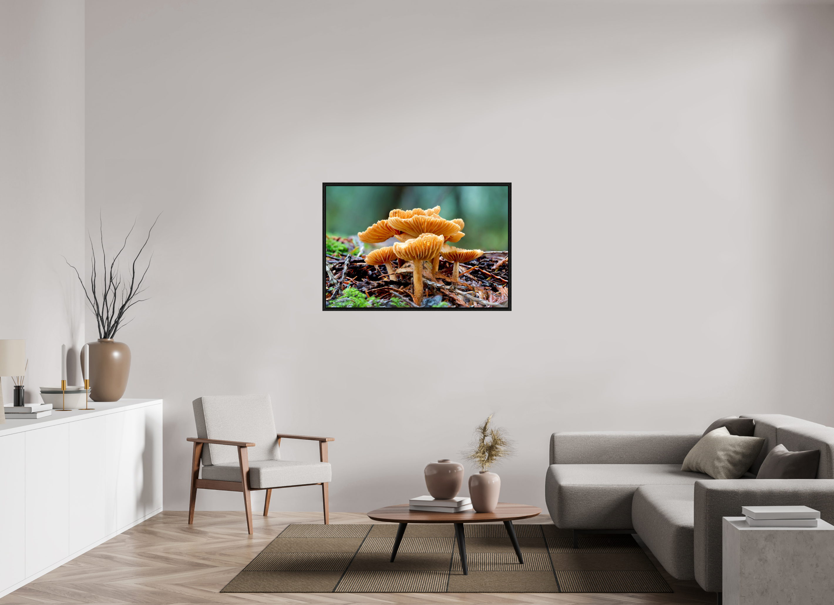 45 x 30″, Floater Frame Family of Fungi