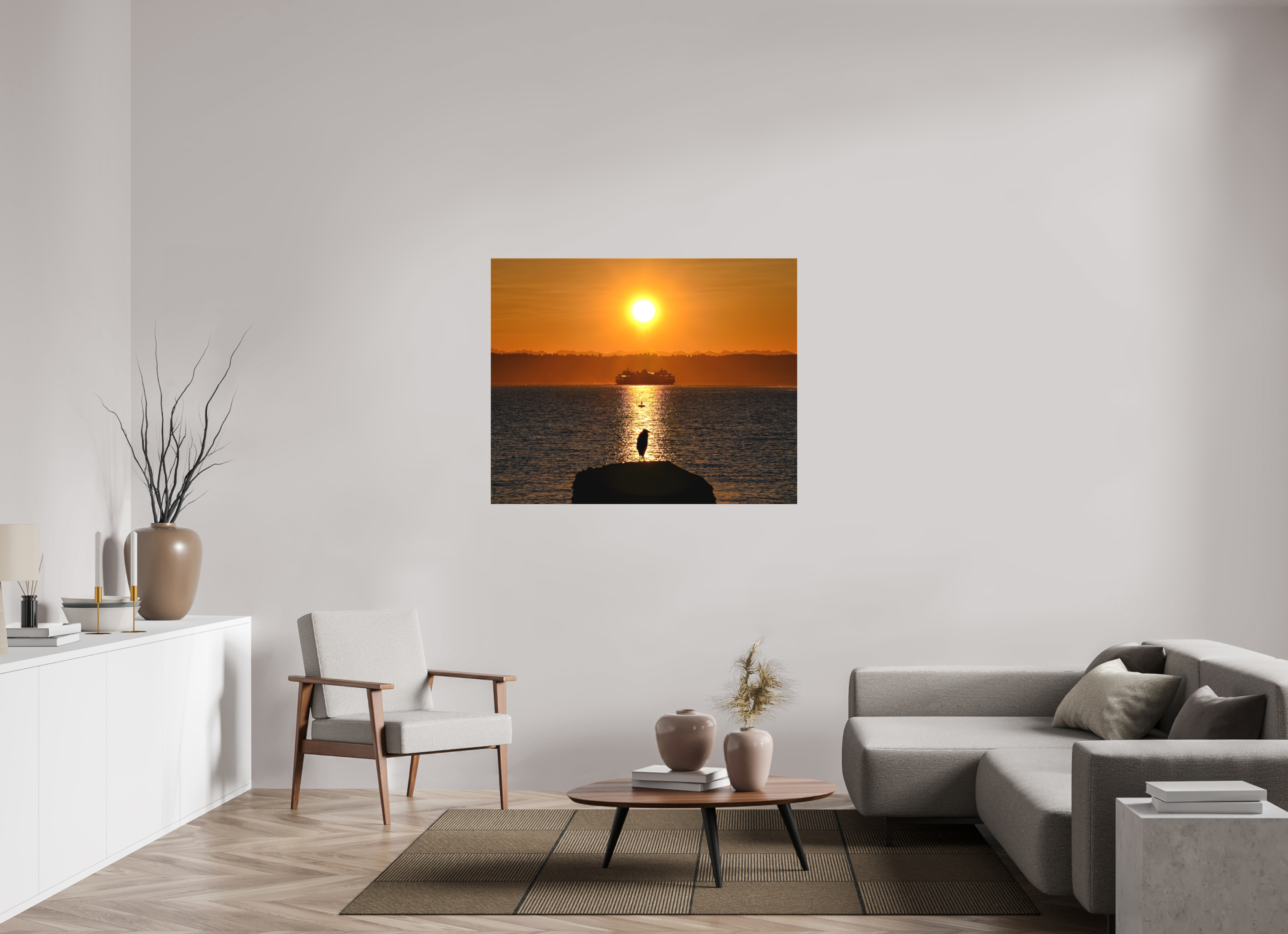 48.7 x 39″, Matte Canvas with Wrapped Edges Sunrise on Tide Rock
