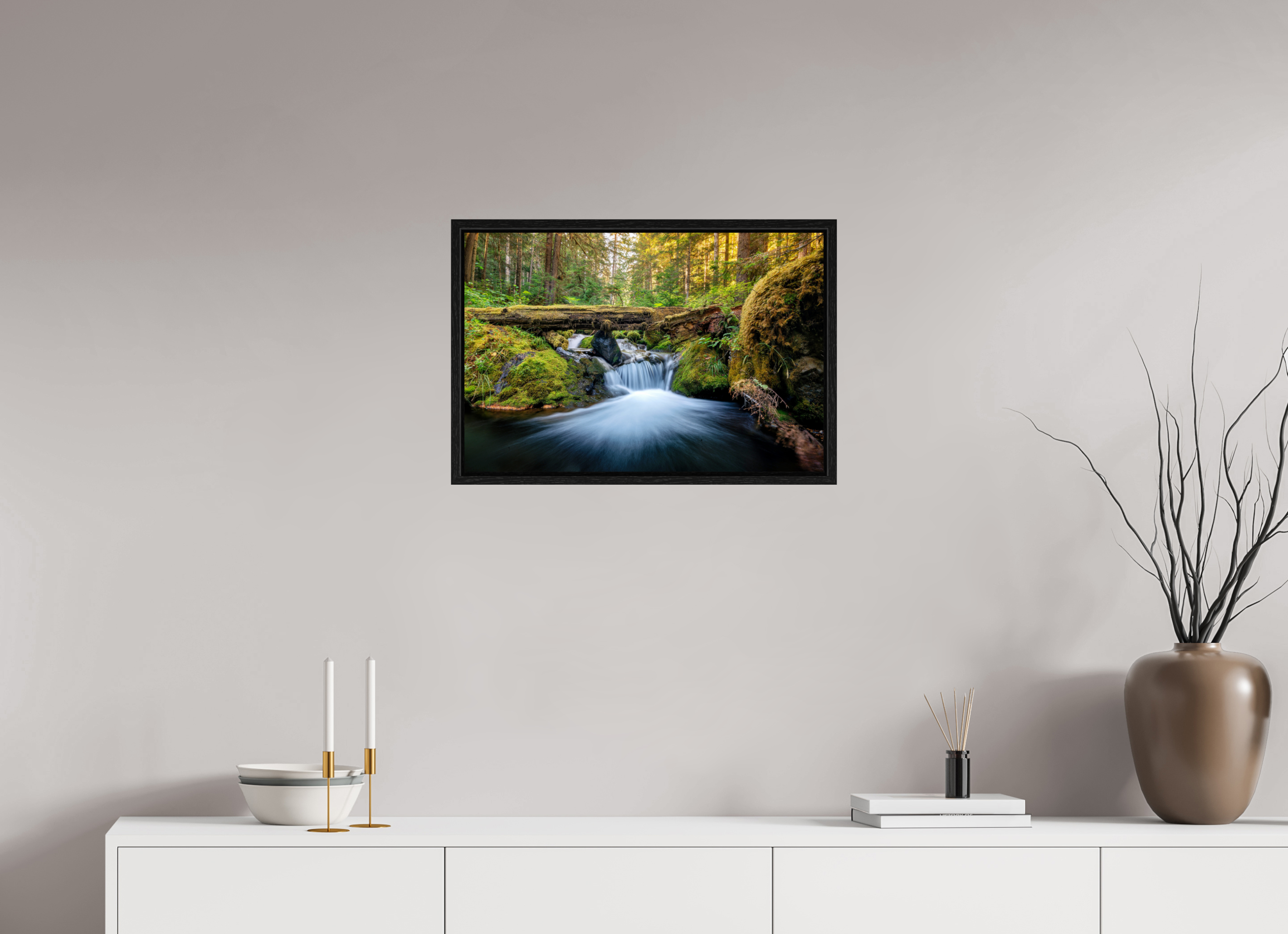 24 x 16″, Floater Frame Falls on the Quilcene River