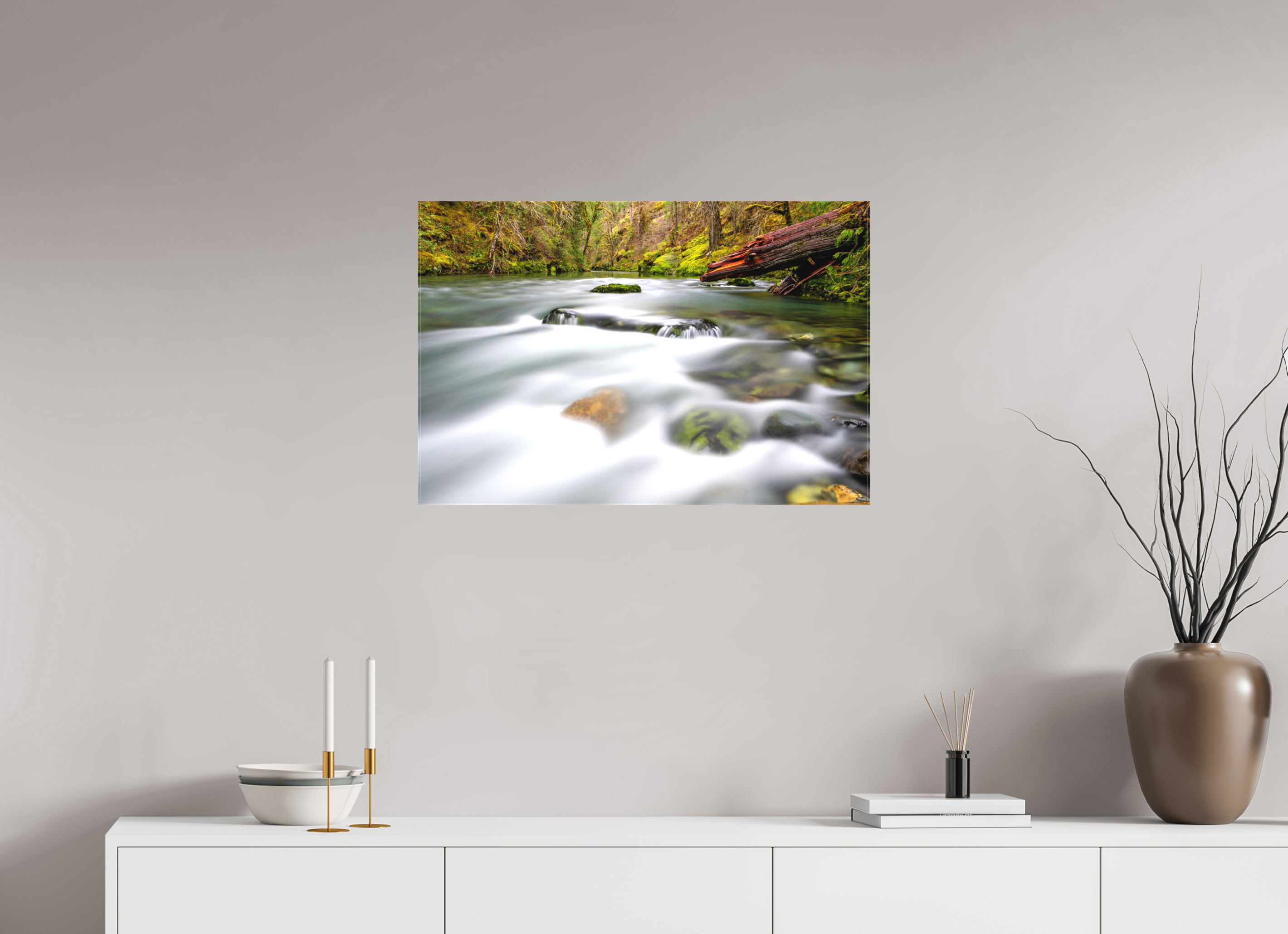 30 x 20″, Matte Canvas with Wrapped Edges River Rocks