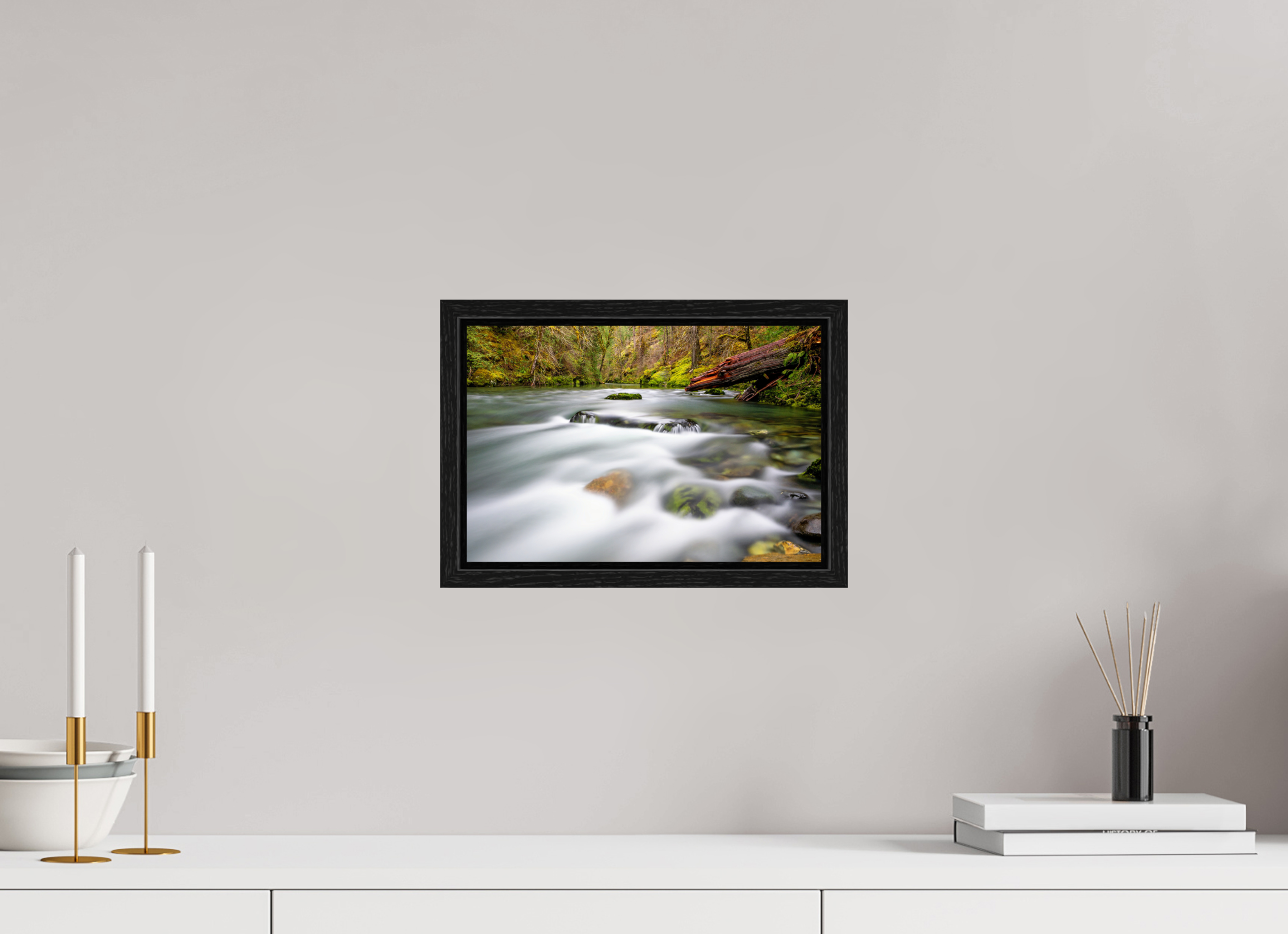 12 x 8″, Floater Frame River Rocks