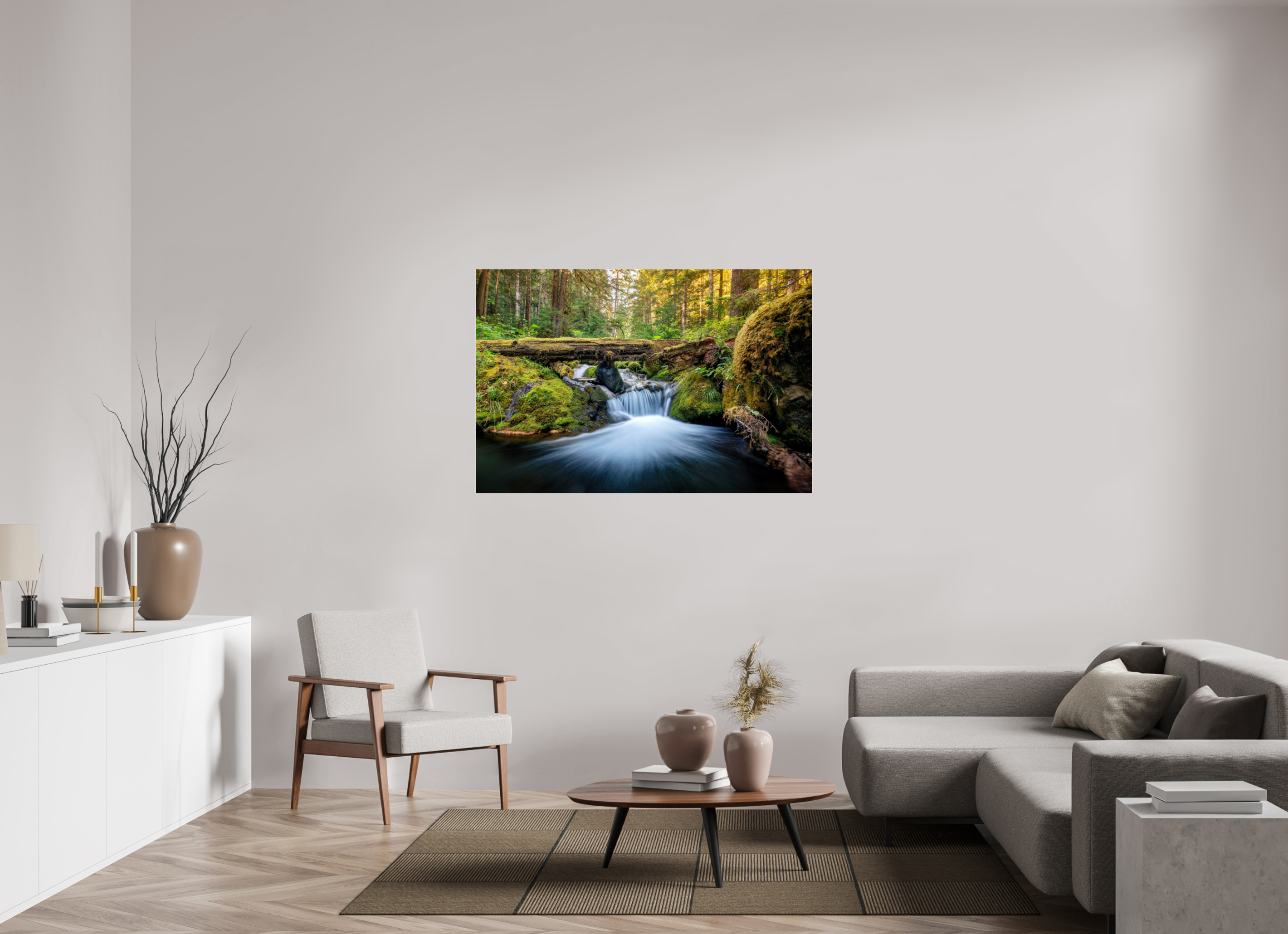 54 x 36″, Photo Mounted Under Acrylic Glass Falls on the Quilcene River