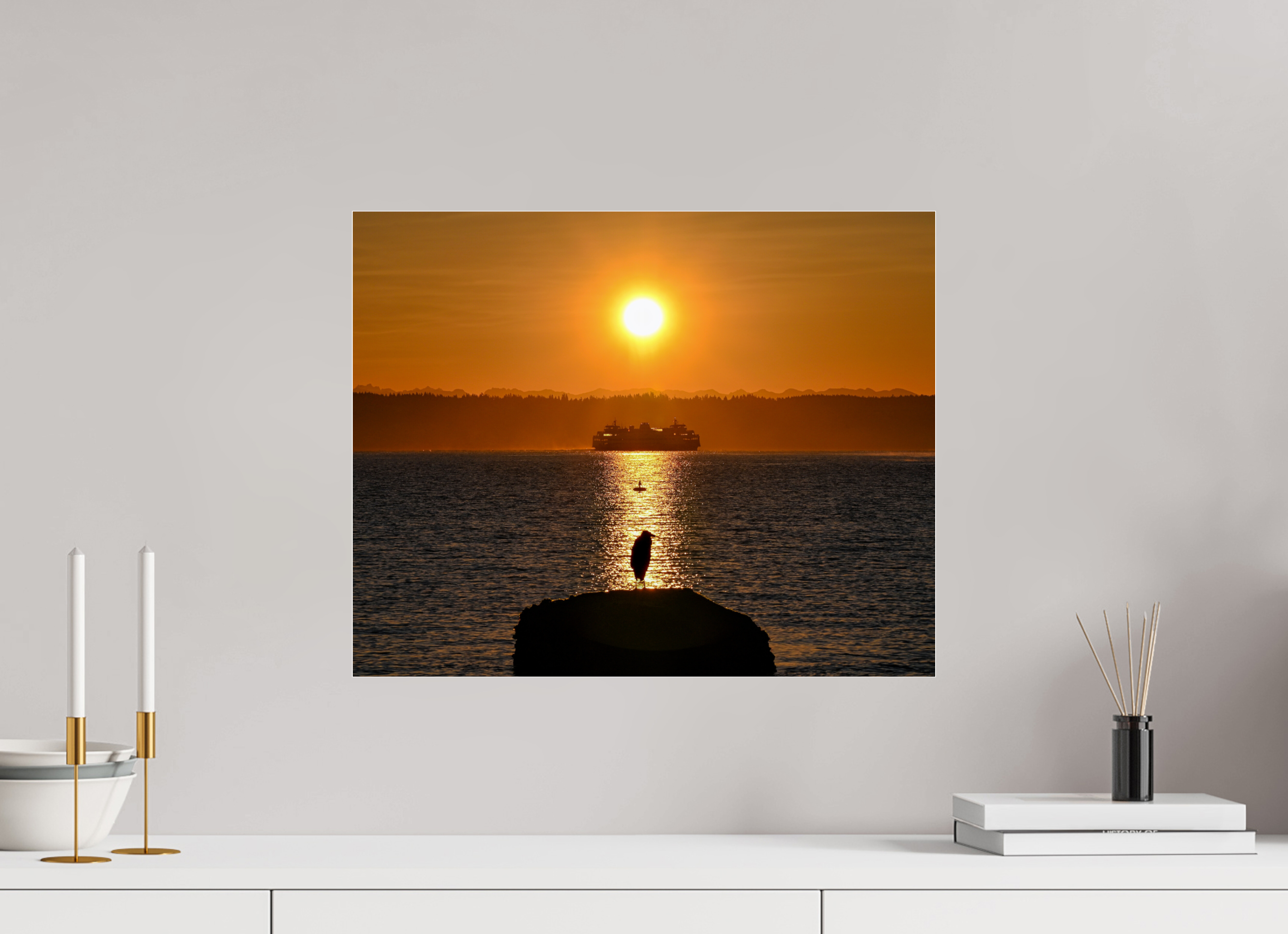 20 x 16″, Photo Print Under Acrylic Glass Sunrise on Tide Rock