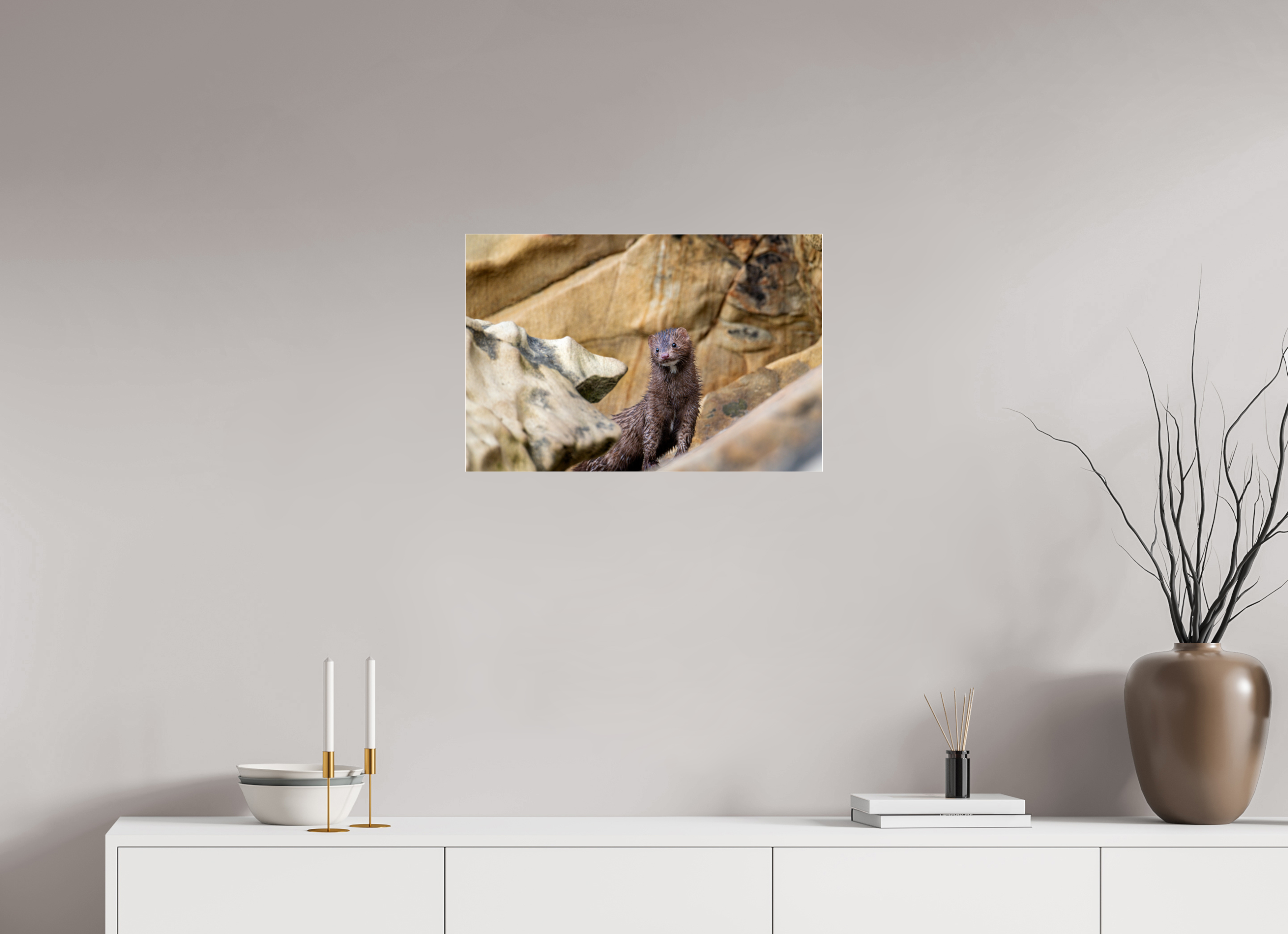 24 x 16″, Photo Mounted Under Acrylic Glass Seaside Mink