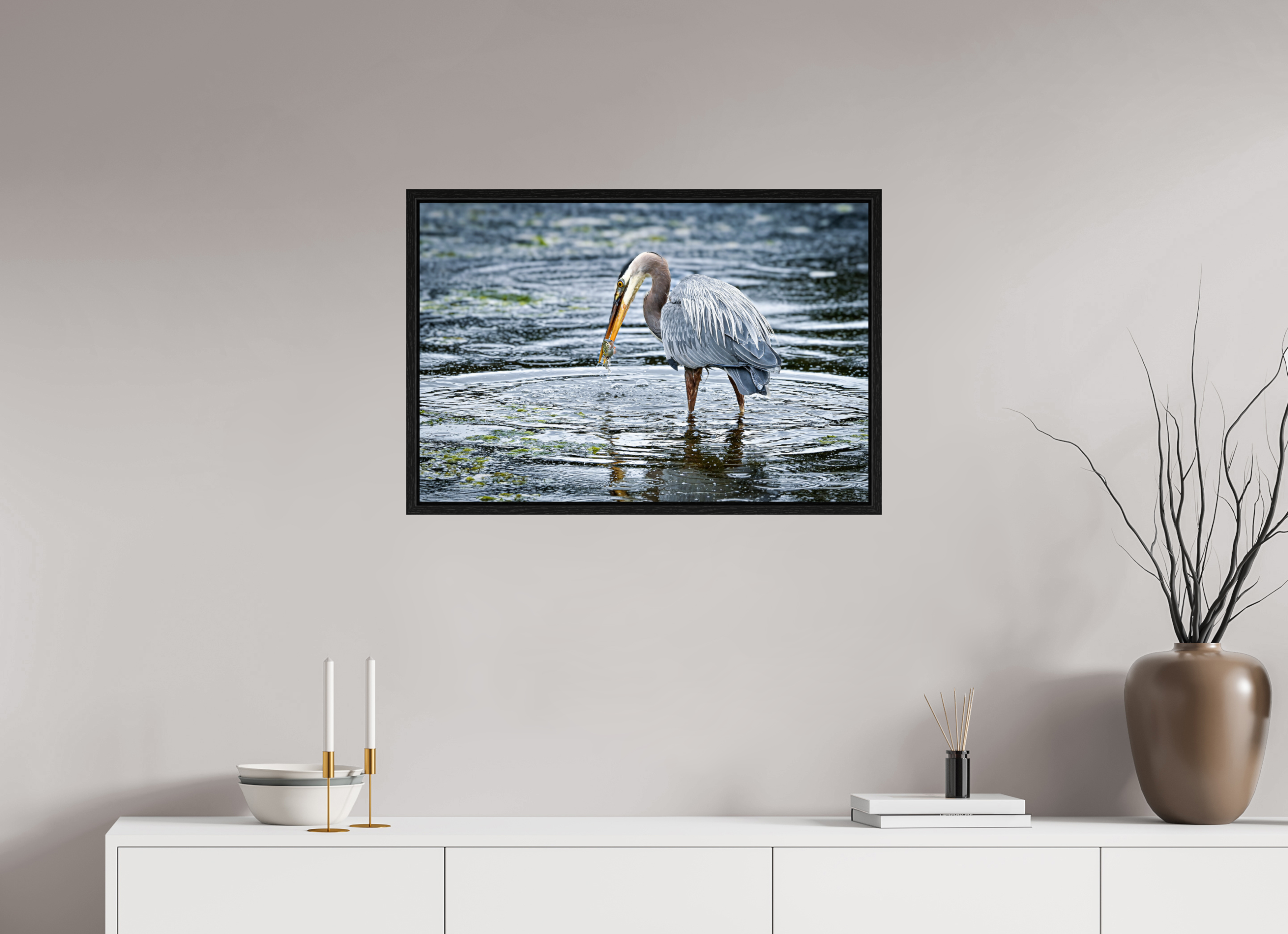 30 x 20″, Floater Frame Surprised Dinner