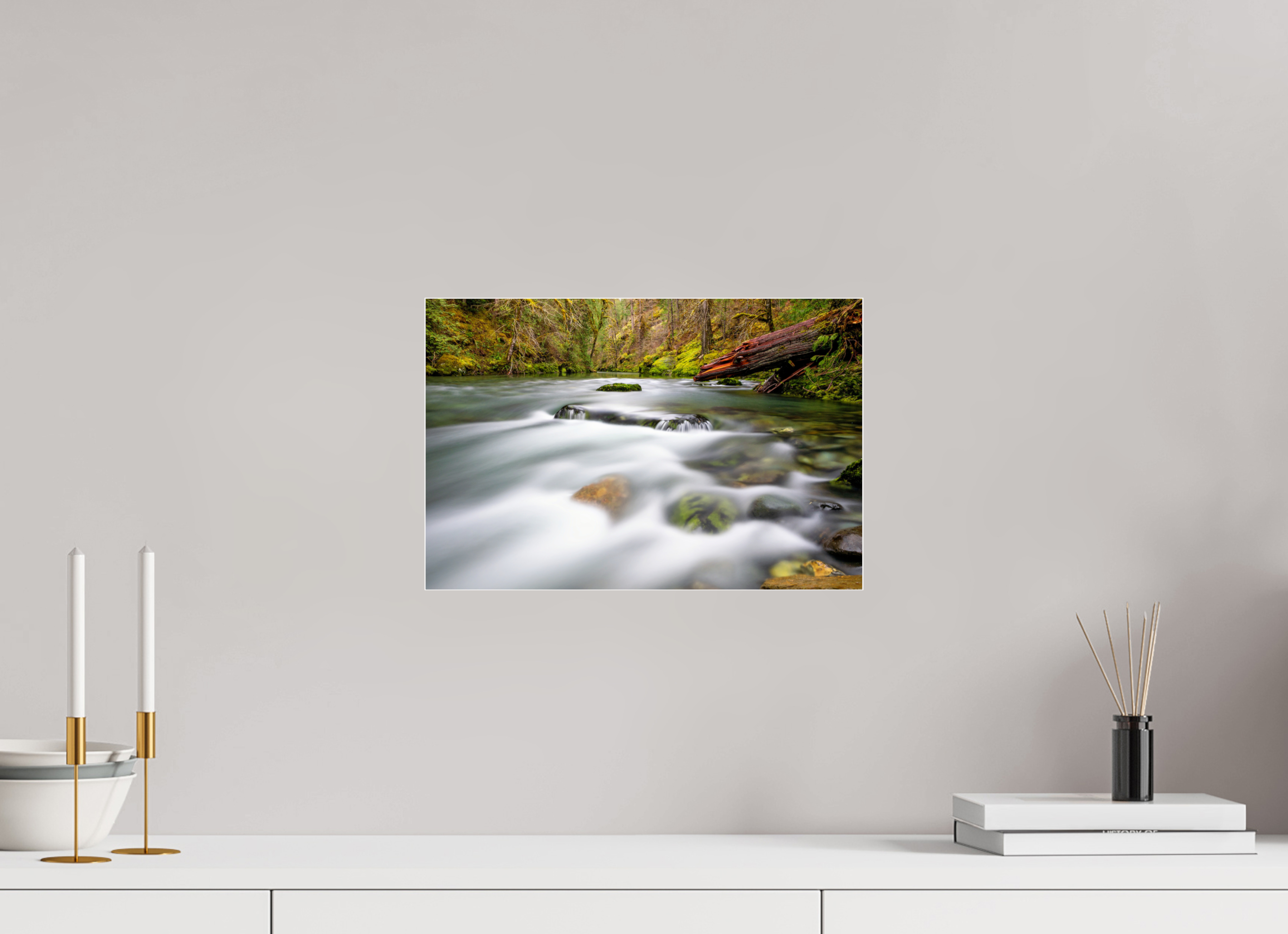 15 x 10″, Photo Mounted Under Acrylic Glass River Rocks