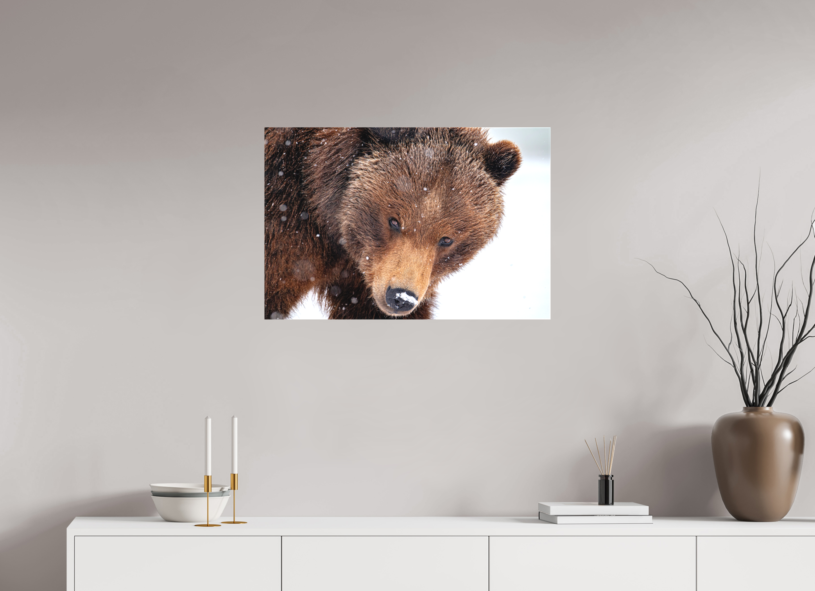 30 x 20″, Matte Canvas with Wrapped Edges Bear Stare