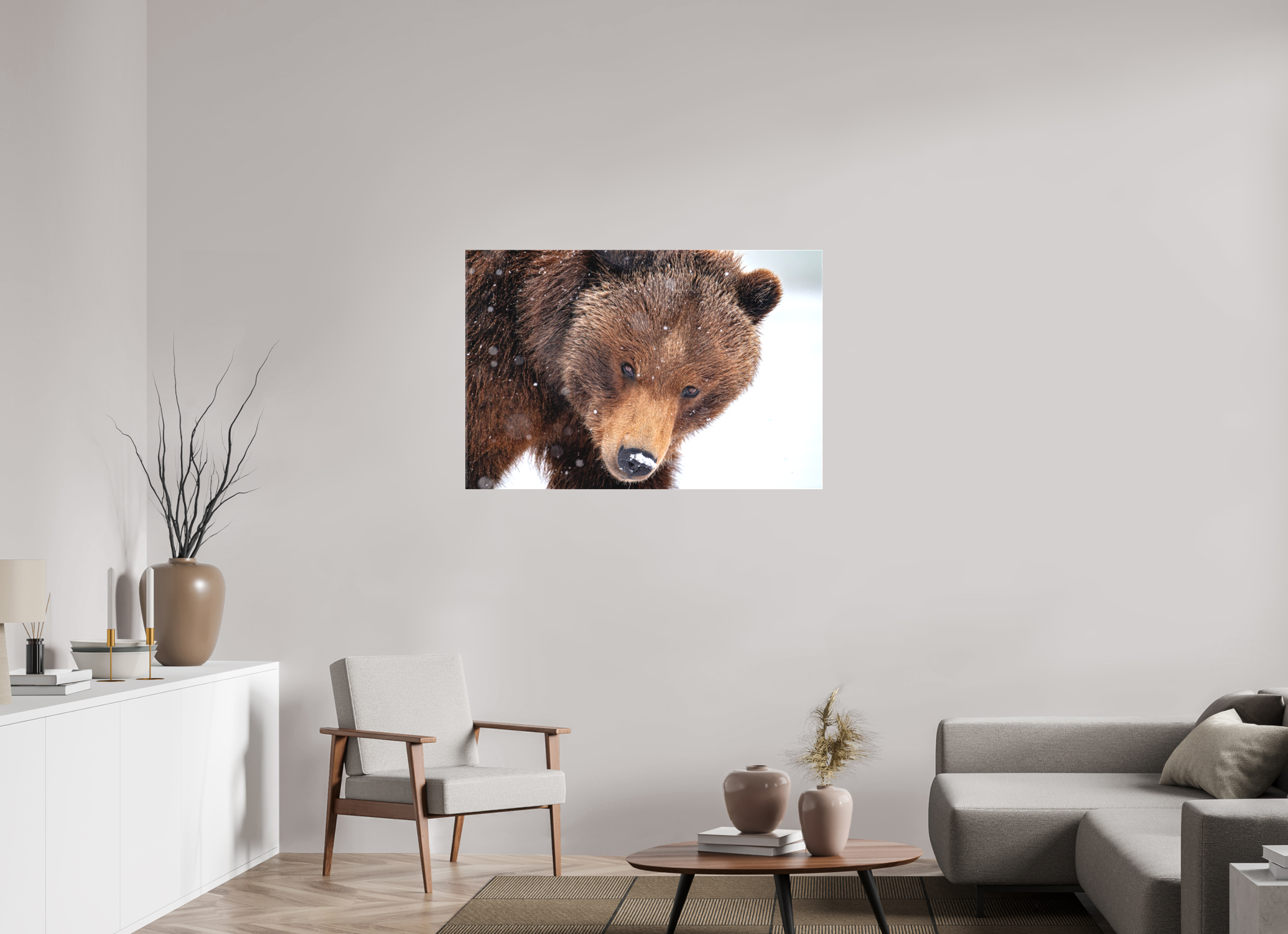 45 x 30″, Matte Canvas with Wrapped Edges Bear Stare